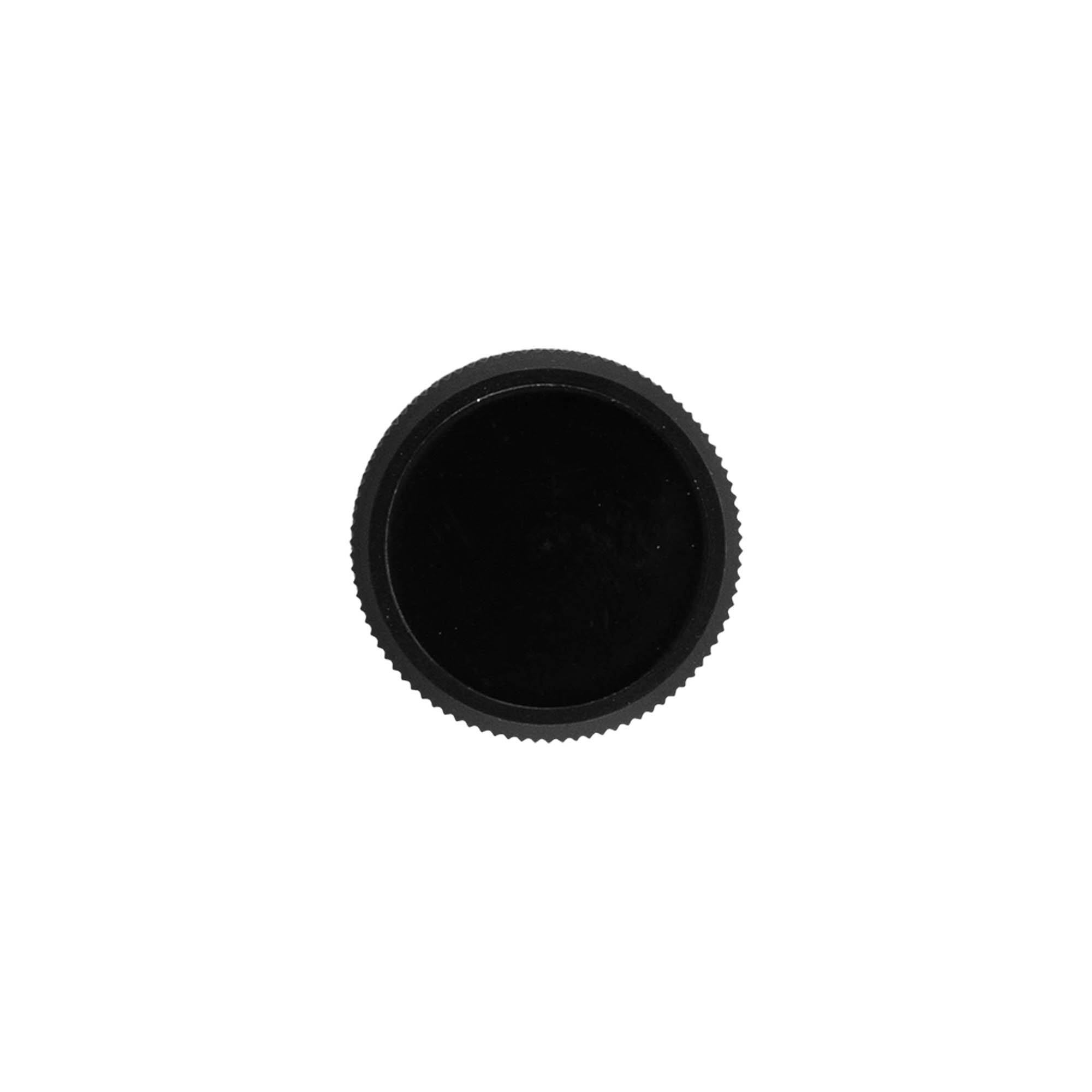 Tappo con sigillo antimanomissione e beccuccio versatore, plastica PE, nero