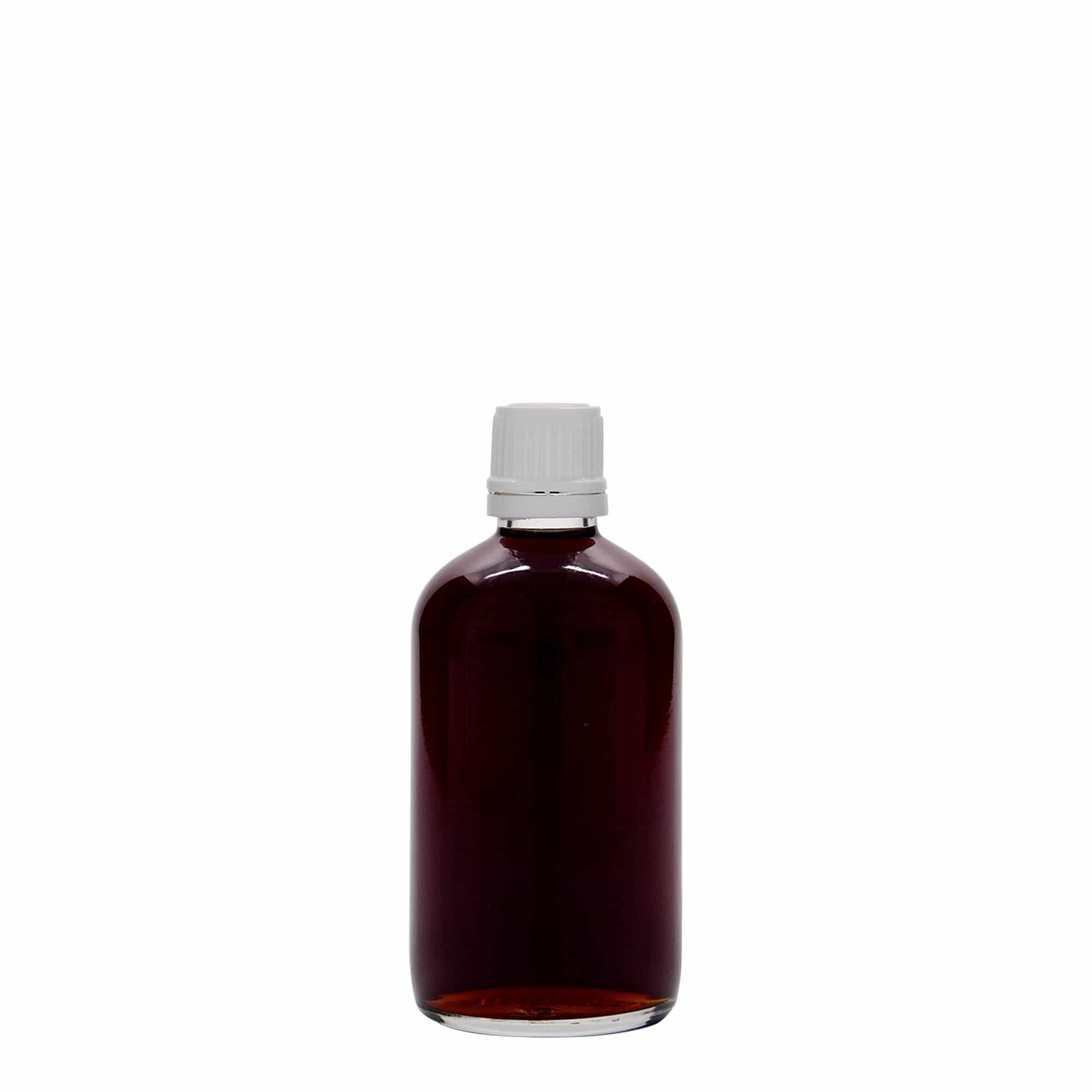 100 ml Flacone farmaceutico, vetro, imboccatura: DIN 18