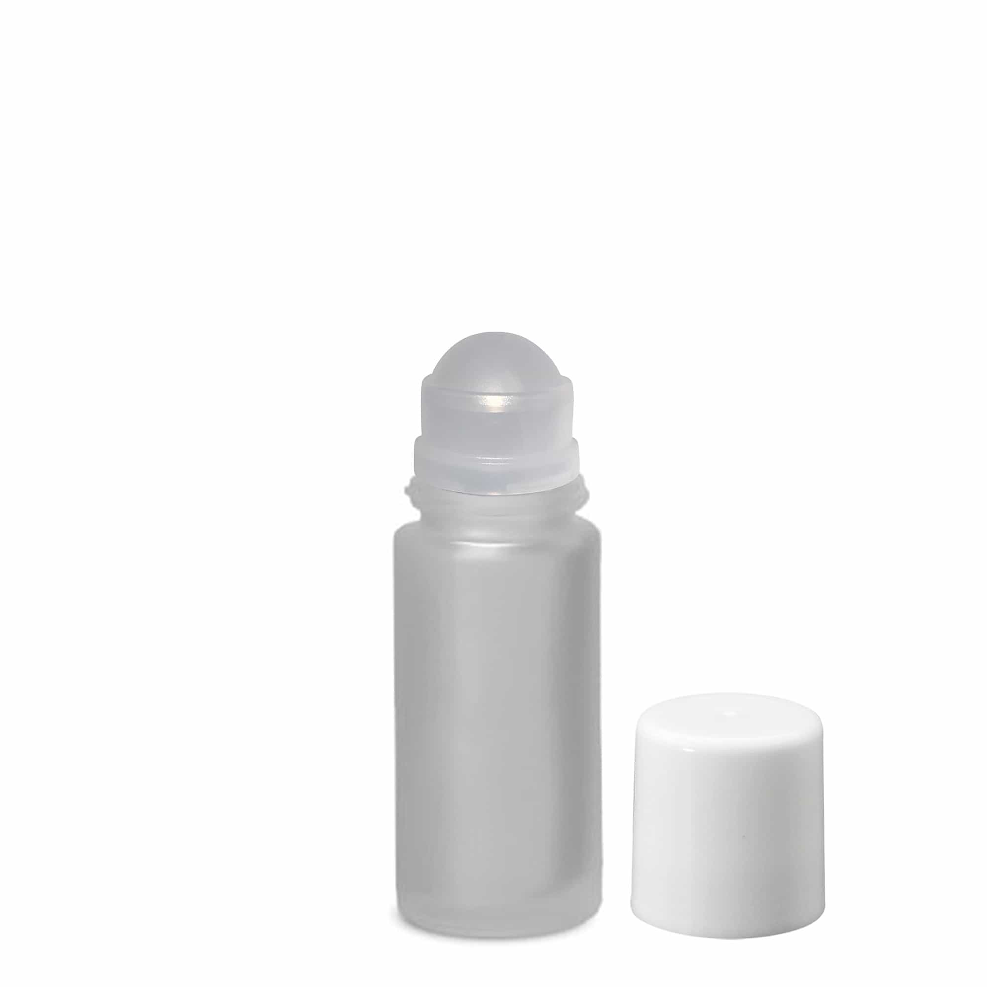 50 ml bottiglia roll-on, vetro, satinato, bocca: chiusura a vite