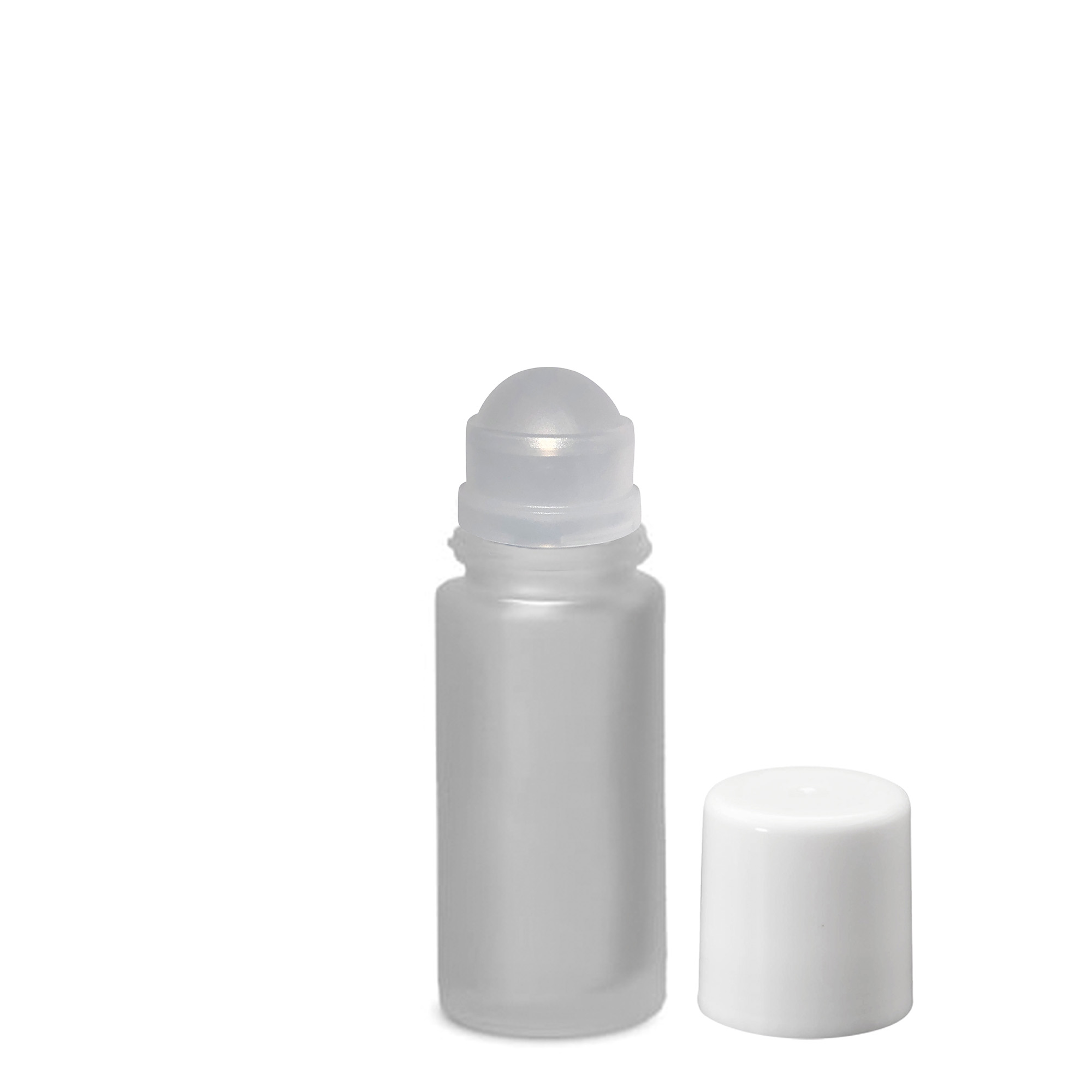 50 ml bottiglia roll-on, vetro, satinato, bocca: chiusura a vite