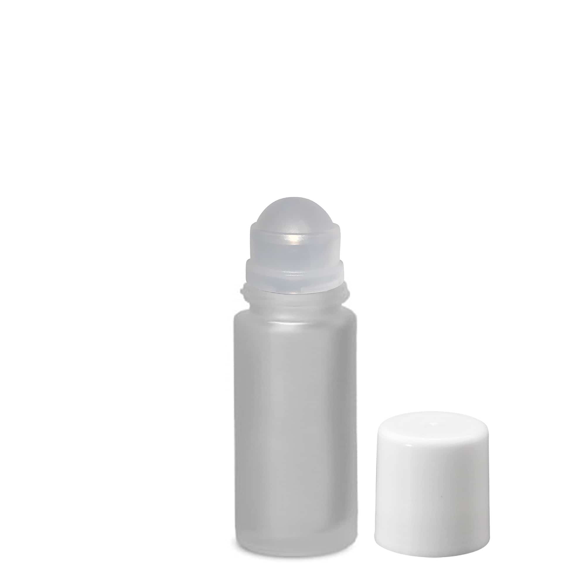 50 ml bottiglia roll-on, vetro, satinato, bocca: chiusura a vite