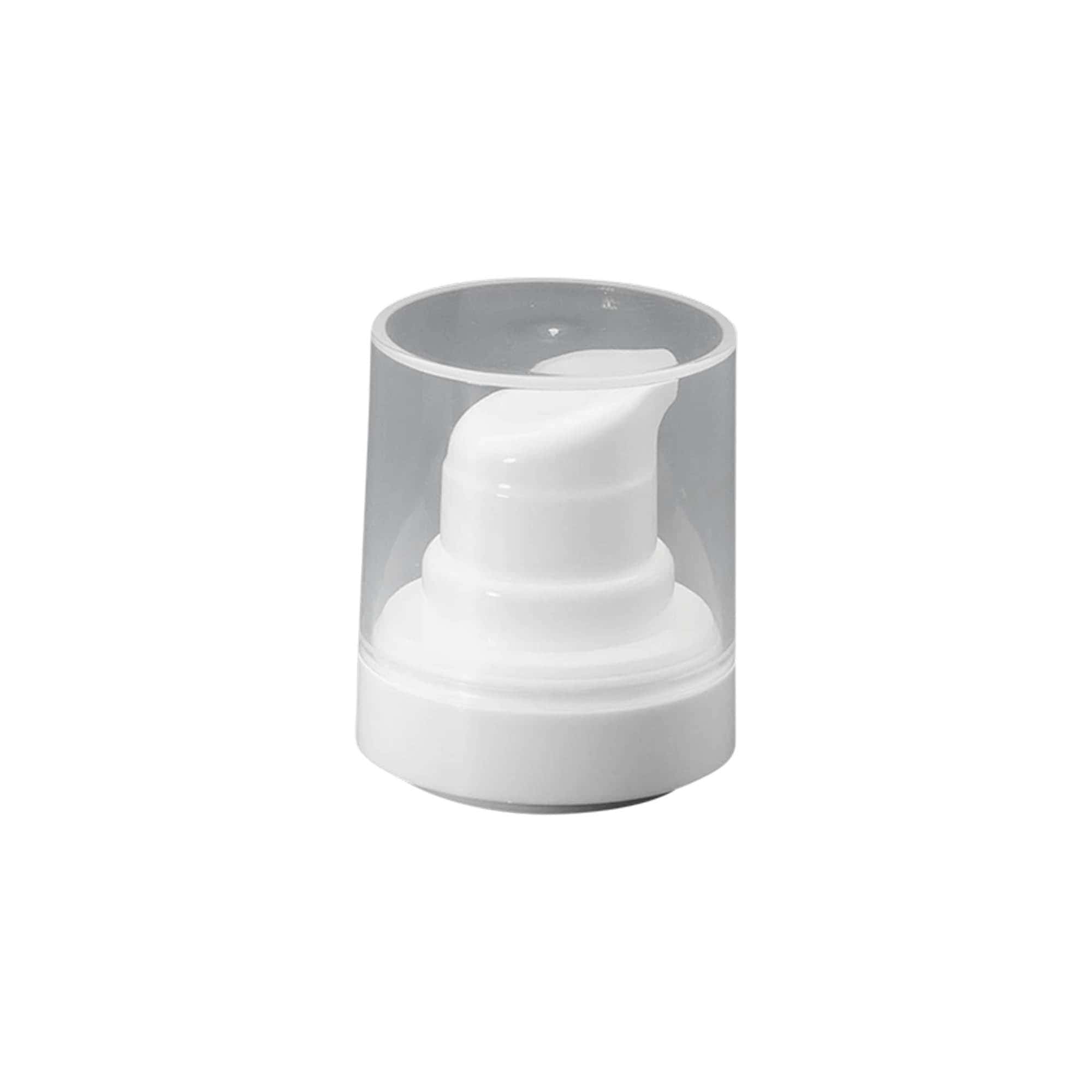 Testa pompa dispenser airless 'Micro', plastica PP, bianca