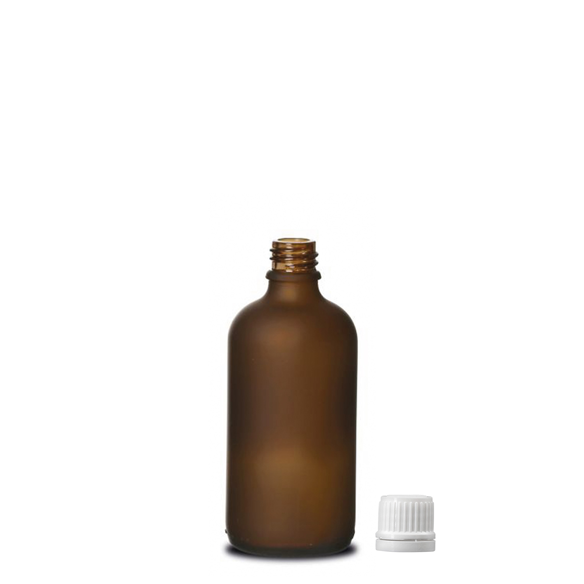100 ml flacone medico, vetro, marrone satinato, bocca: DIN 18