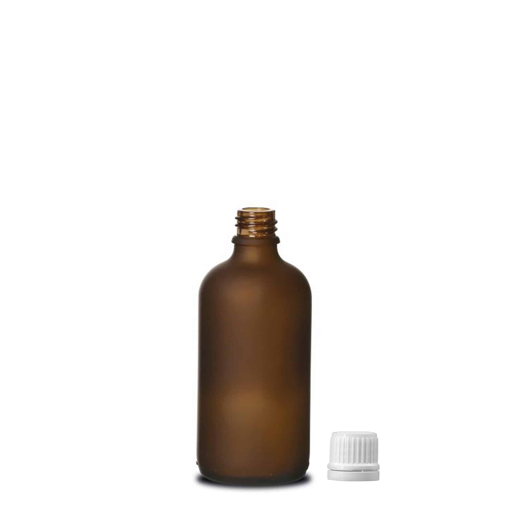 100 ml flacone medico, vetro, marrone satinato, bocca: DIN 18