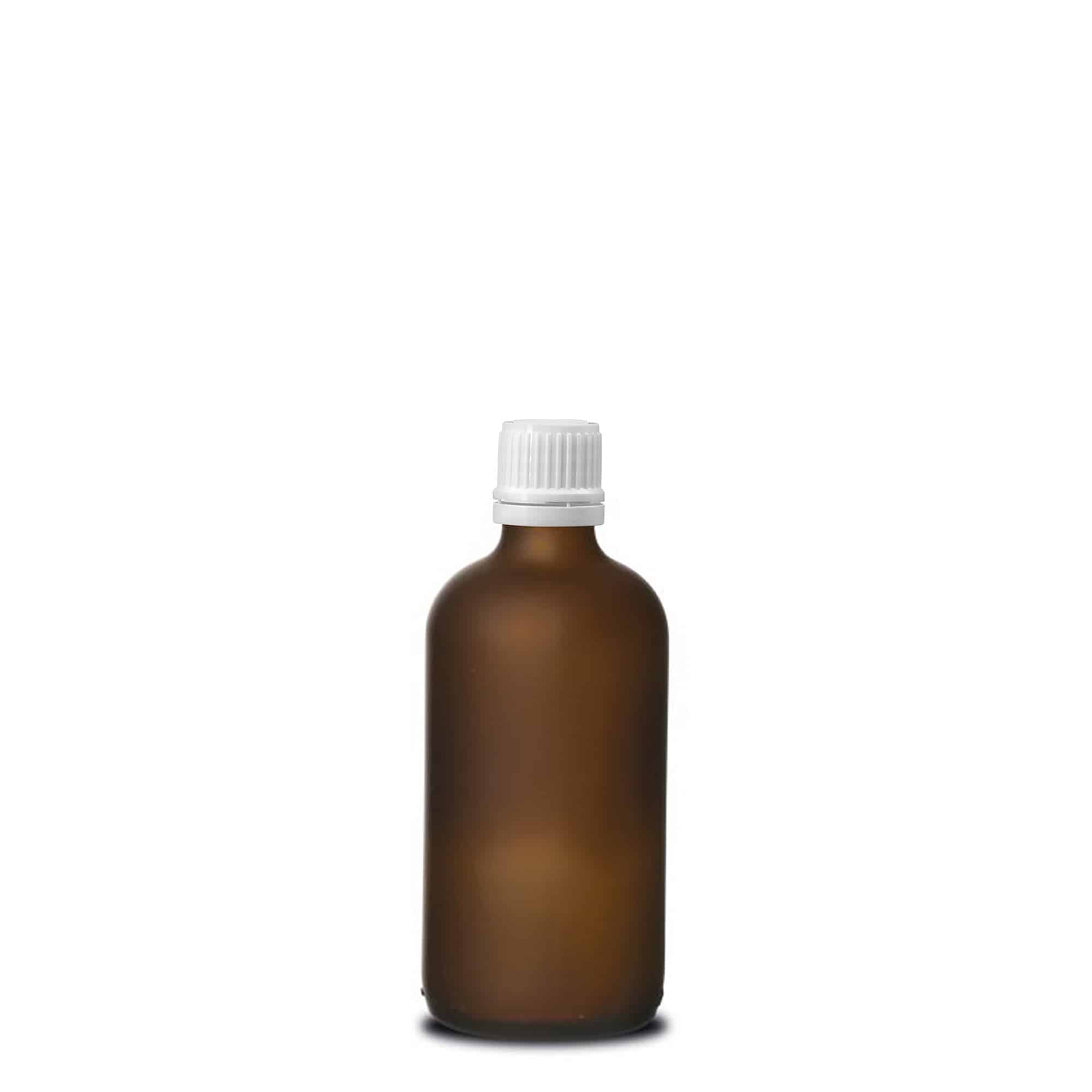 100 ml flacone medico, vetro, marrone satinato, bocca: DIN 18