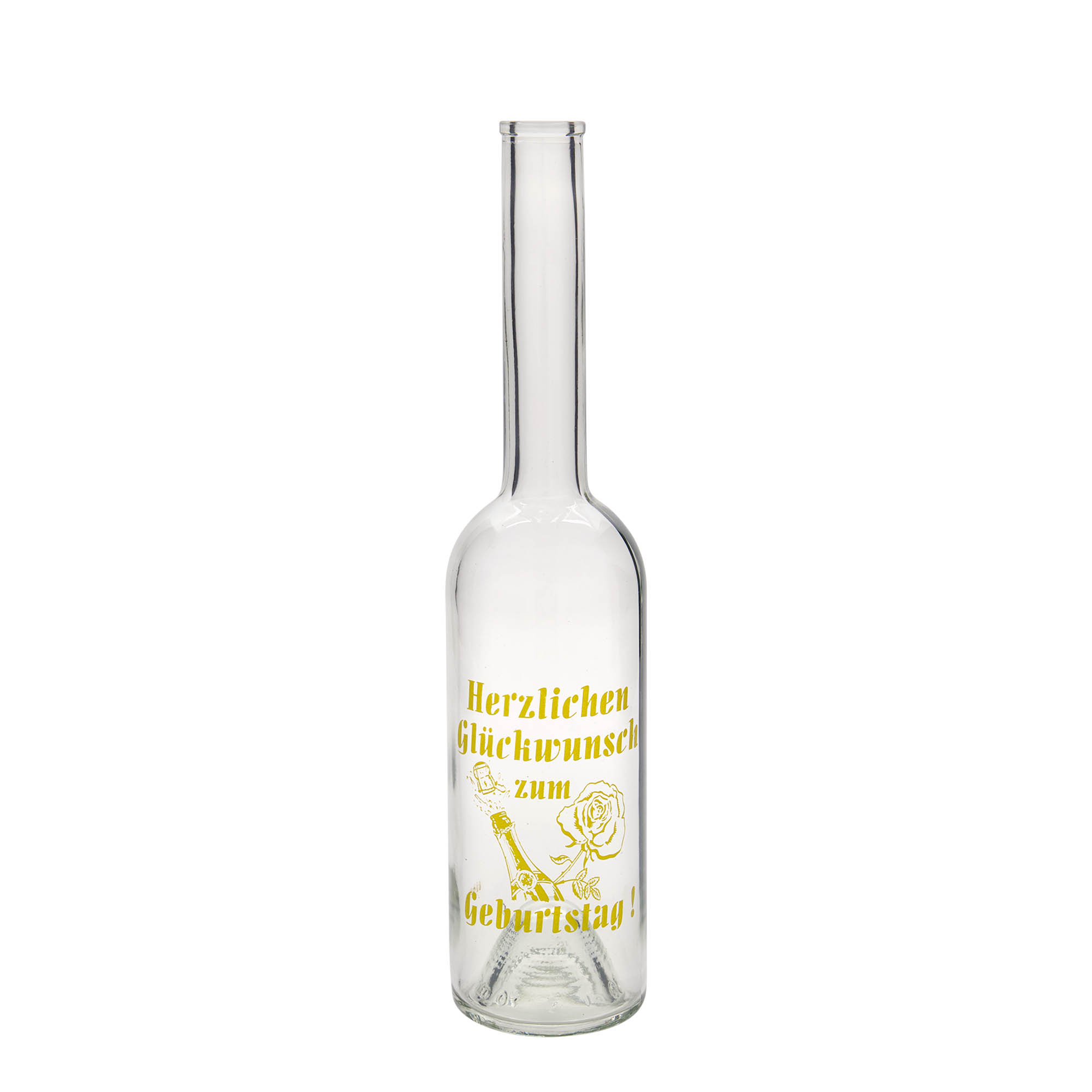 Bottiglia di vetro da 500 ml 'Opera', motivo: Mela, bocca: Sughero Bottiglia di vetro da 500 ml 'Opera', motivo: Mela, bocca: Sughero