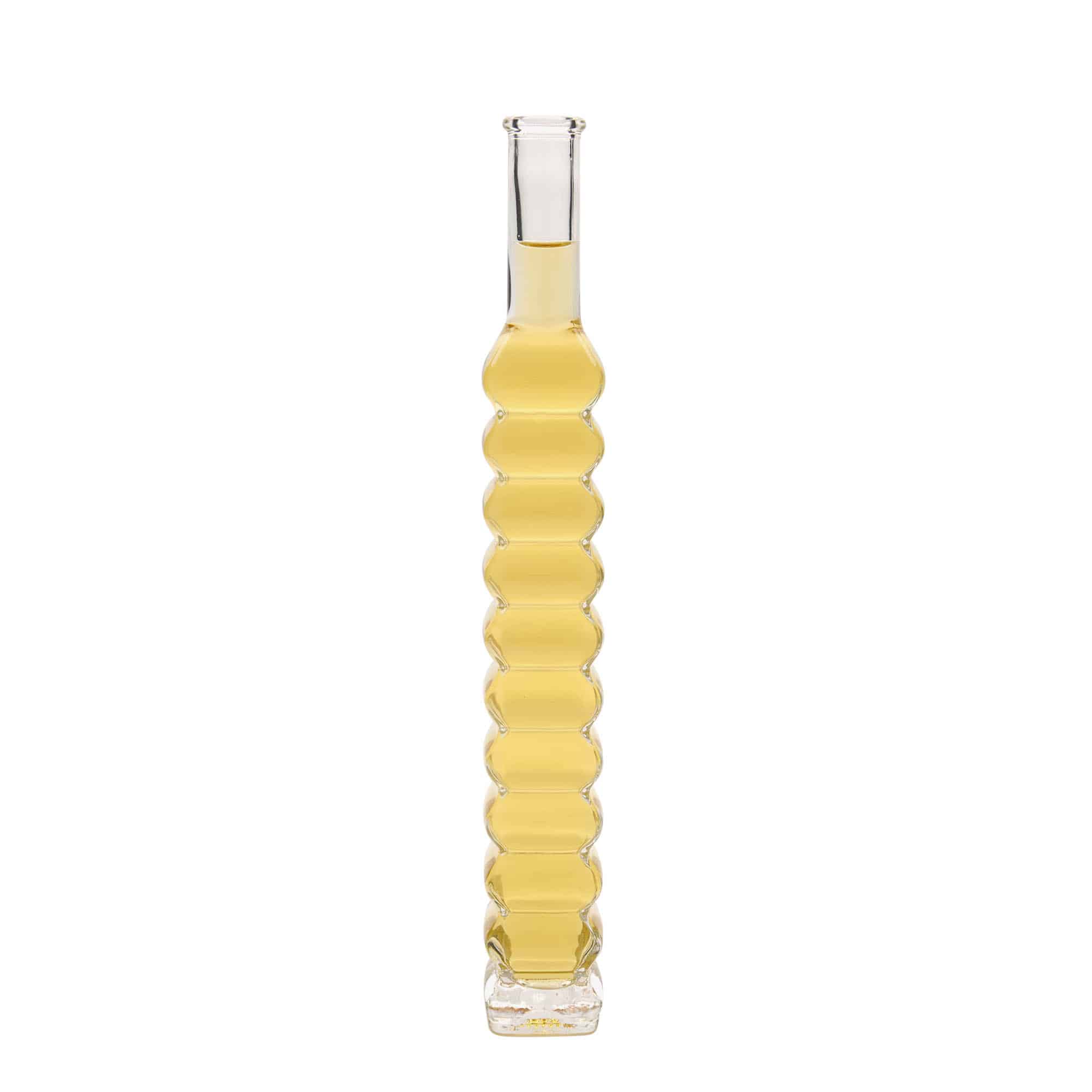 Bottiglia di vetro 200 ml 'Roma, quadrata, bocca: tappo in sughero' Bottiglia di vetro 200 ml 'Roma, quadrata, bocca: tappo in sughero'