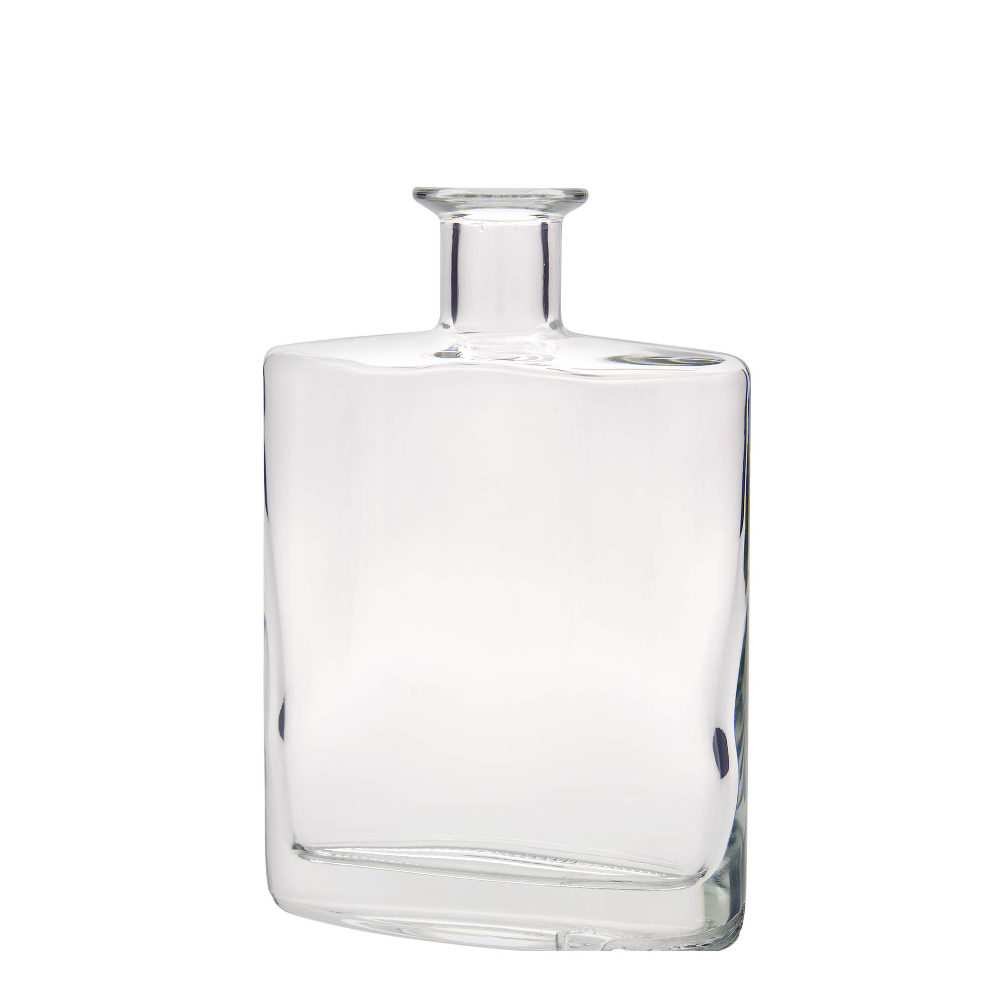 Bottiglia di vetro da 700 ml 'Zorbas', ovale, bocca: sughero Bottiglia di vetro da 700 ml 'Zorbas', ovale, bocca: sughero