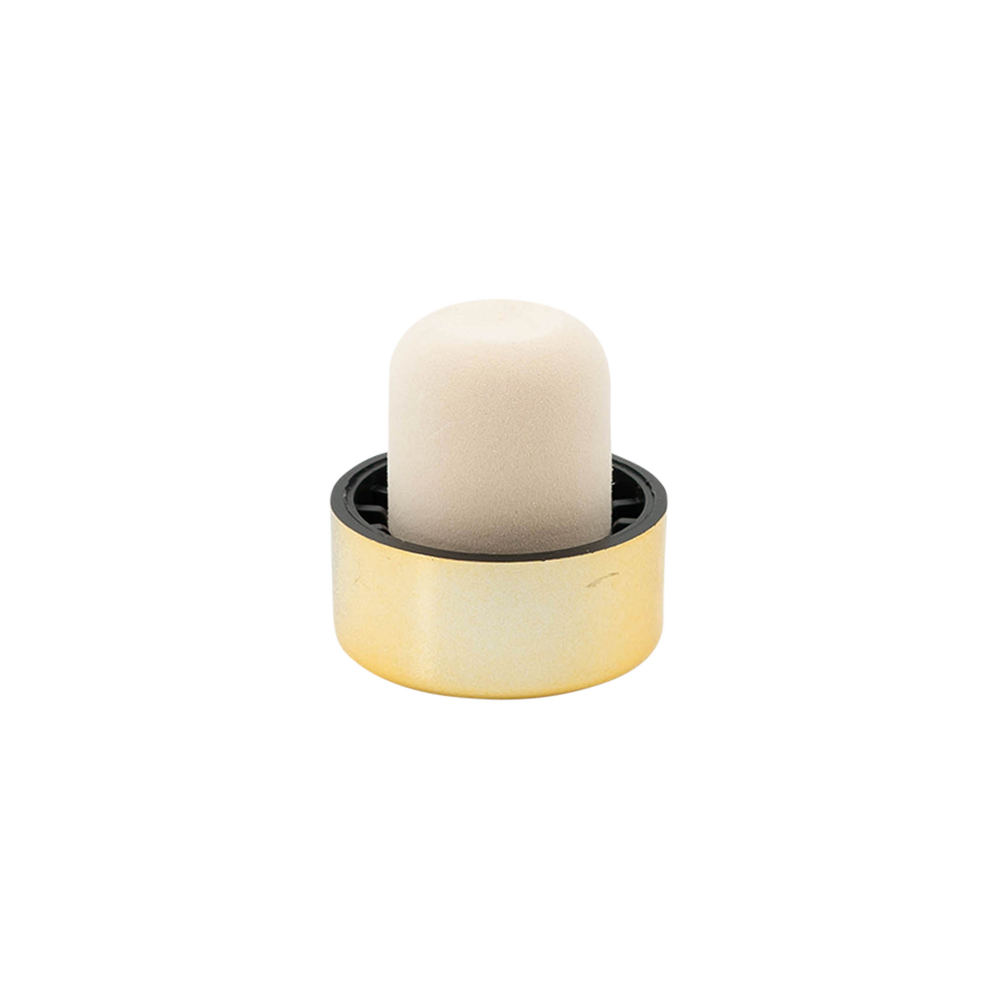 Tappo a vite 19 mm, plastica, oro, per bocca: sughero Tappo a vite 19 mm, plastica, oro, per bocca: sughero