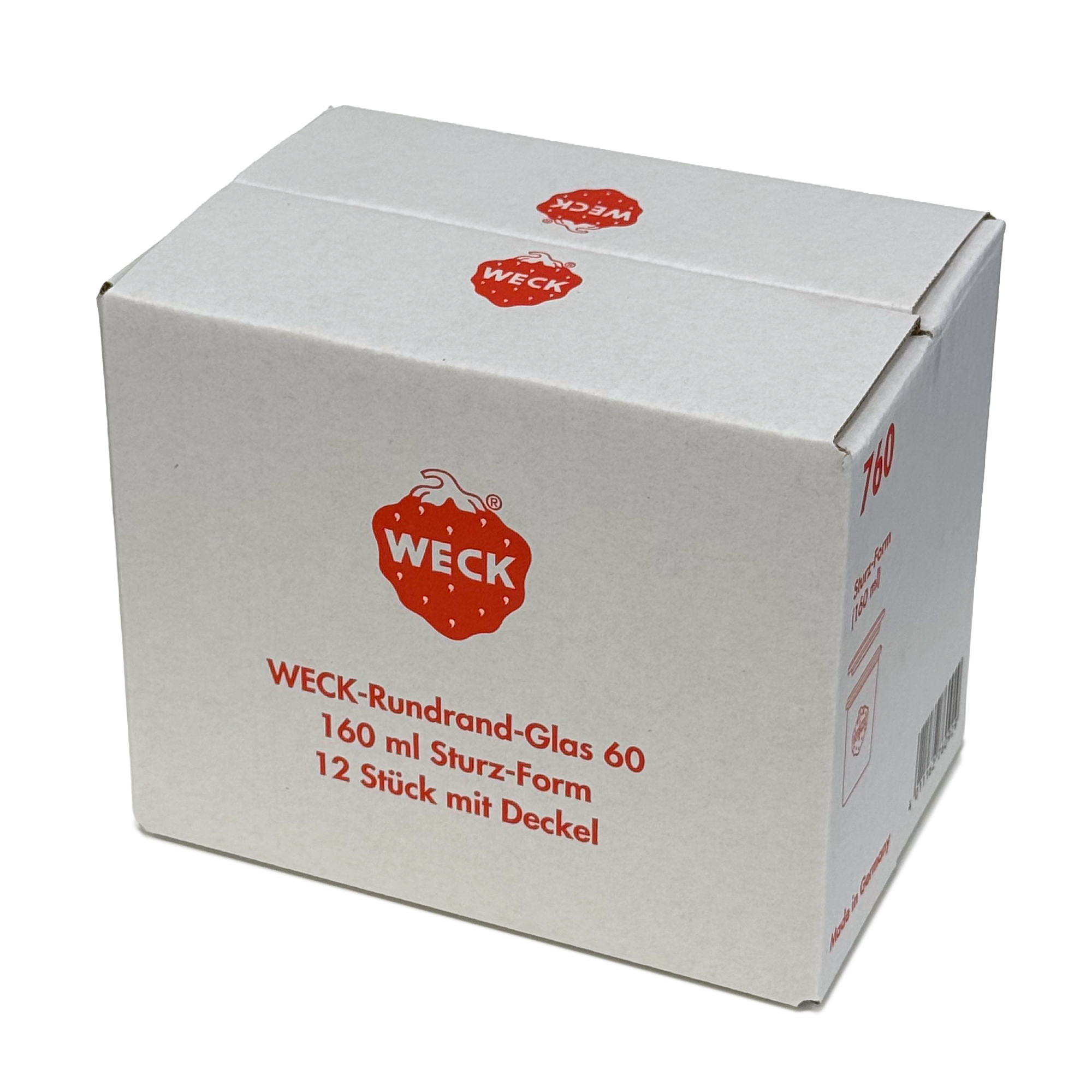 12x 160 ml vaso WECK a bocca larga con coperchio in vetro RR 60