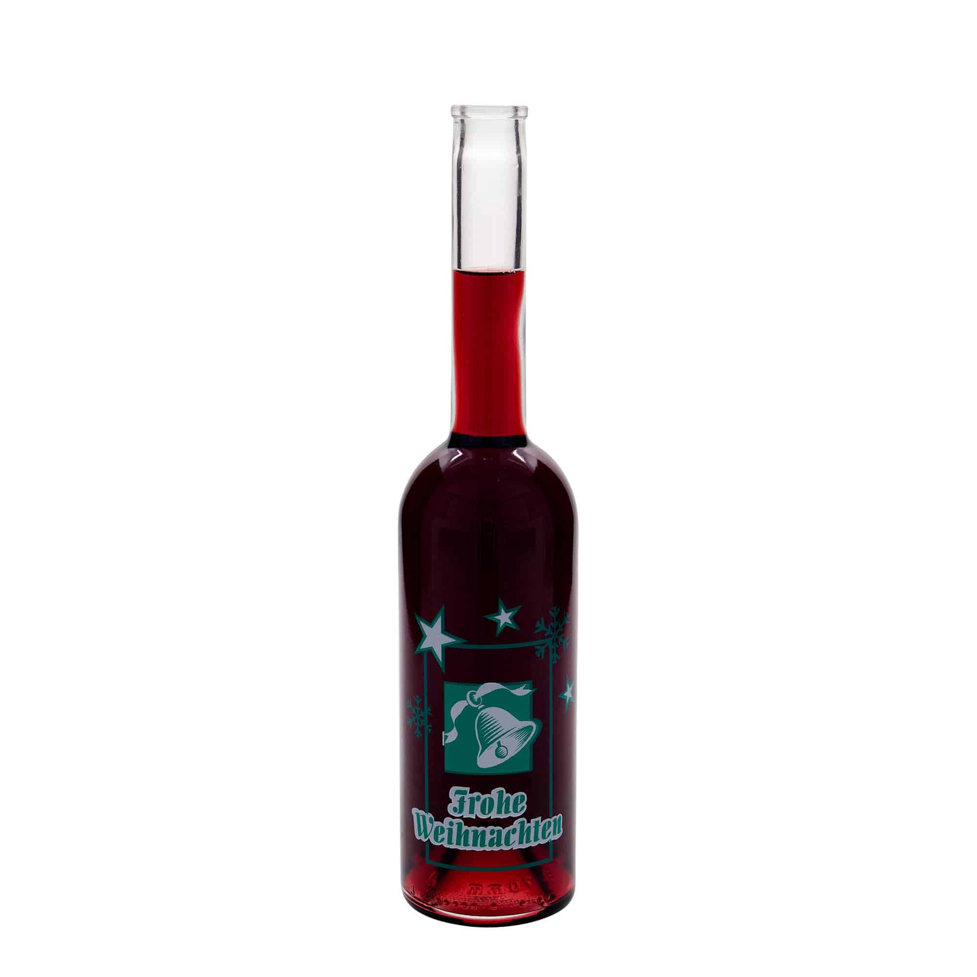 Bottiglia di vetro da 500 ml 'Opera', motivo: Buon Natale, bocca: tappo in sughero Bottiglia di vetro da 500 ml 'Opera', motivo: Buon Natale, bocca: tappo in sughero