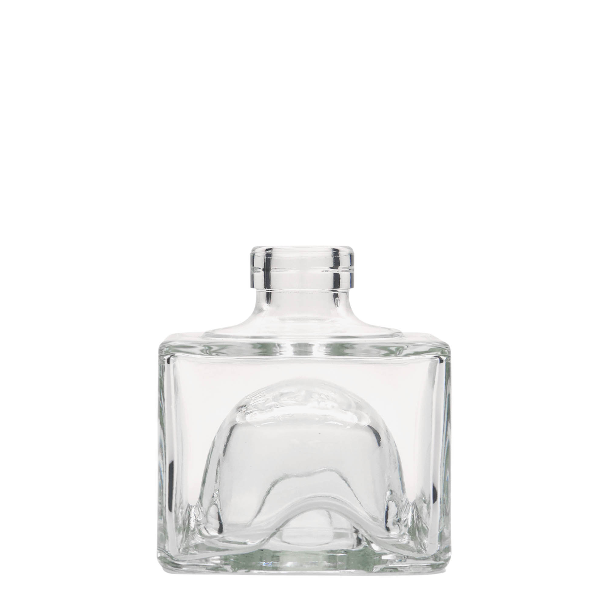 Bottiglia di vetro da 200 ml 'Cocolores', quadrata, bocca: sughero Bottiglia di vetro da 200 ml 'Cocolores', quadrata, bocca: sughero