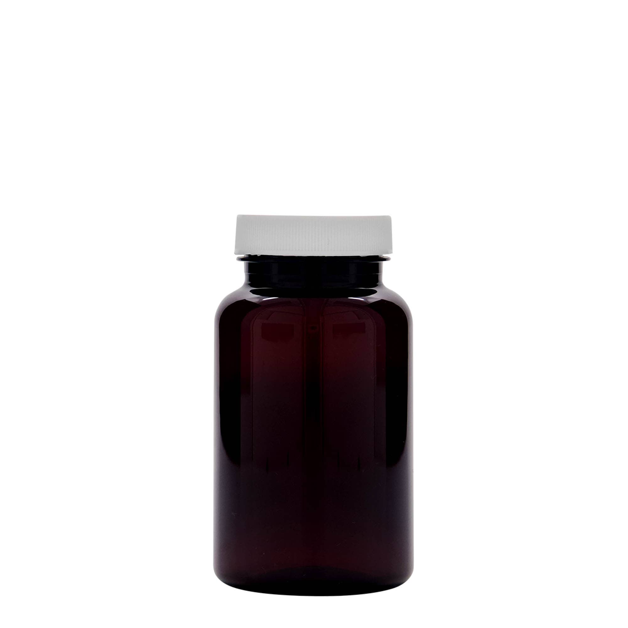 200 ml flacone PET, plastica, marrone, bocca: 45/400