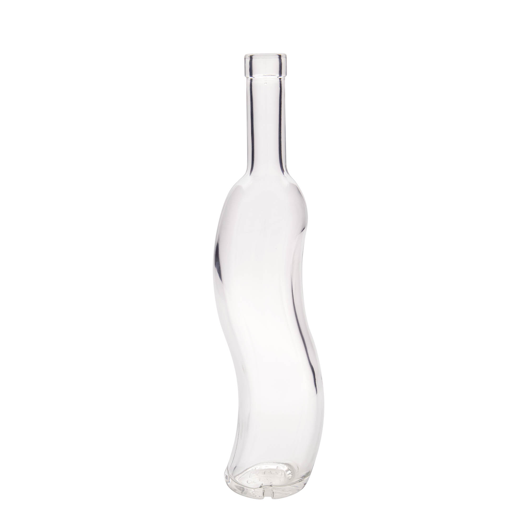 Bottiglia di vetro da 500 ml 'La-Ola', semitonda, bocca: tappo di sughero Bottiglia di vetro da 500 ml 'La-Ola', semitonda, bocca: tappo di sughero