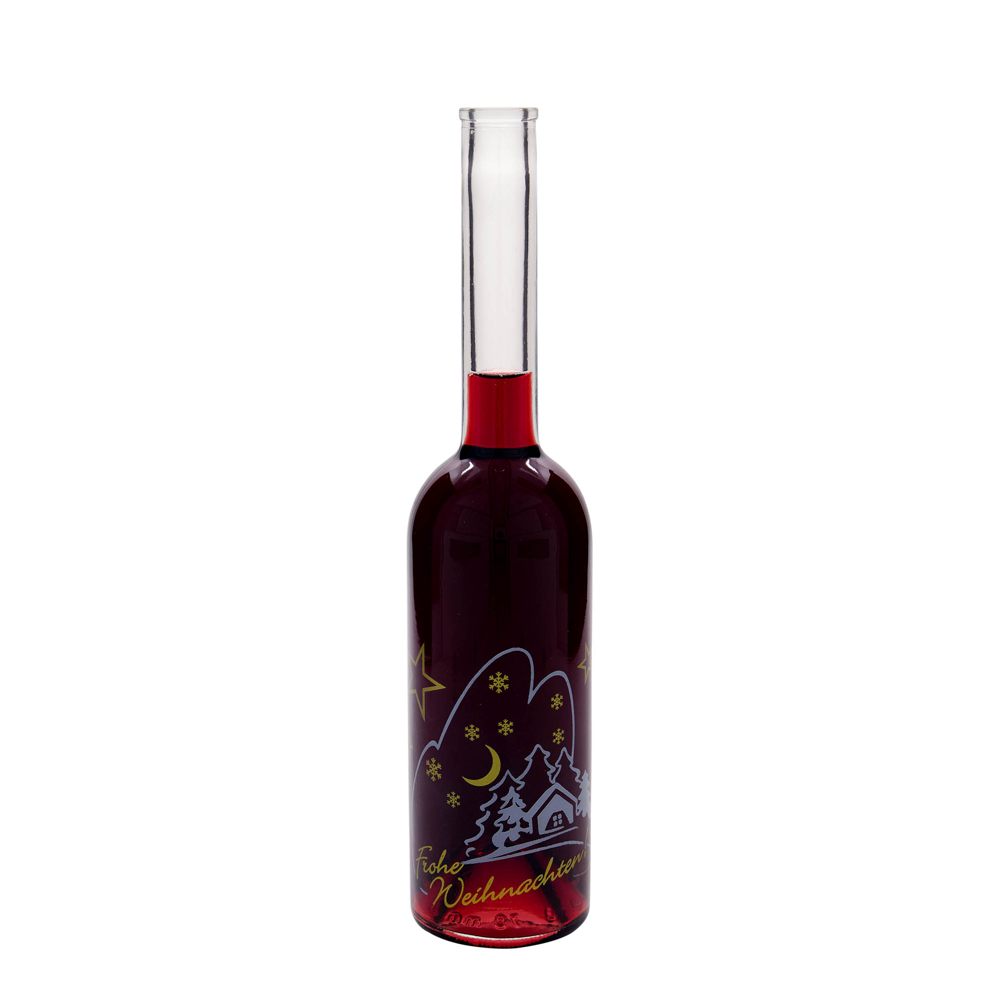 Bottiglia di vetro 500 ml 'Opera', motivo: Idillio natalizio, bocca: Sughero Bottiglia di vetro 500 ml 'Opera', motivo: Idillio natalizio, bocca: Sughero