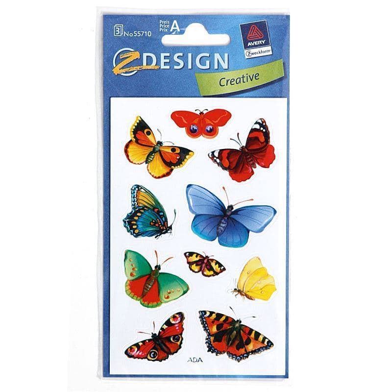 Adesivi 'Grandi farfalle', carta, multicolore
