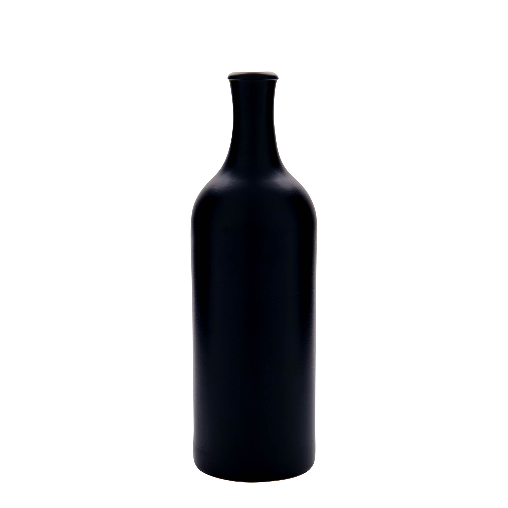 Brocca in terracotta da 750 ml, collo lungo, gres, nero, bocca: sughero