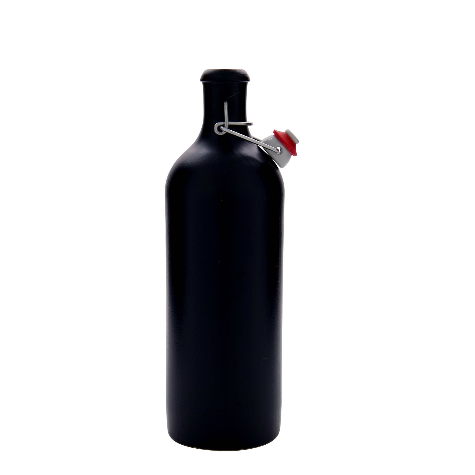 Boccale da 750 ml, gres, nero, bocca: chiusura a leva
