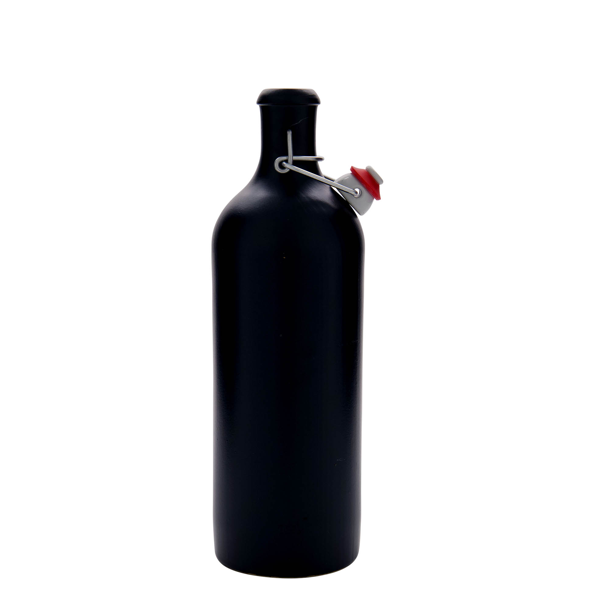 Boccale da 750 ml, gres, nero, bocca: chiusura a leva