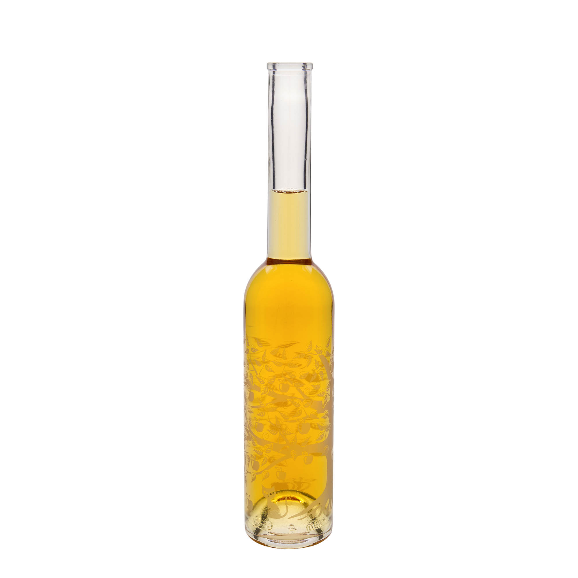 Bottiglia di vetro da 350 ml 'Opera', motivo: melo, bocca: sughero Bottiglia di vetro da 350 ml 'Opera', motivo: melo, bocca: sughero