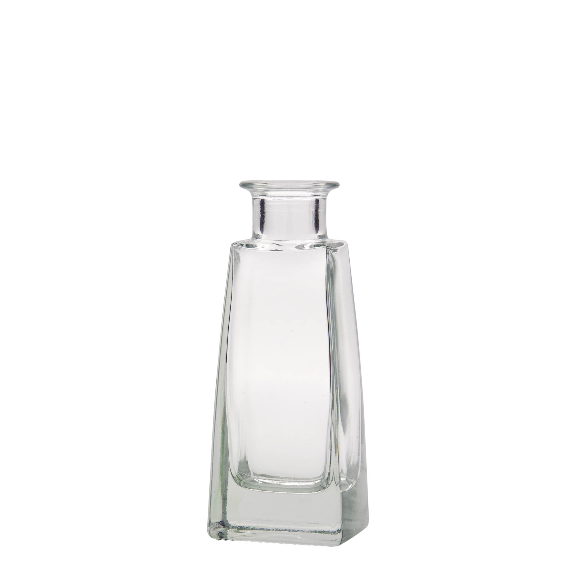 Bottiglia di vetro da 100 ml 'Timmy', rettangolare, bocca: sughero Bottiglia di vetro da 100 ml 'Timmy', rettangolare, bocca: sughero