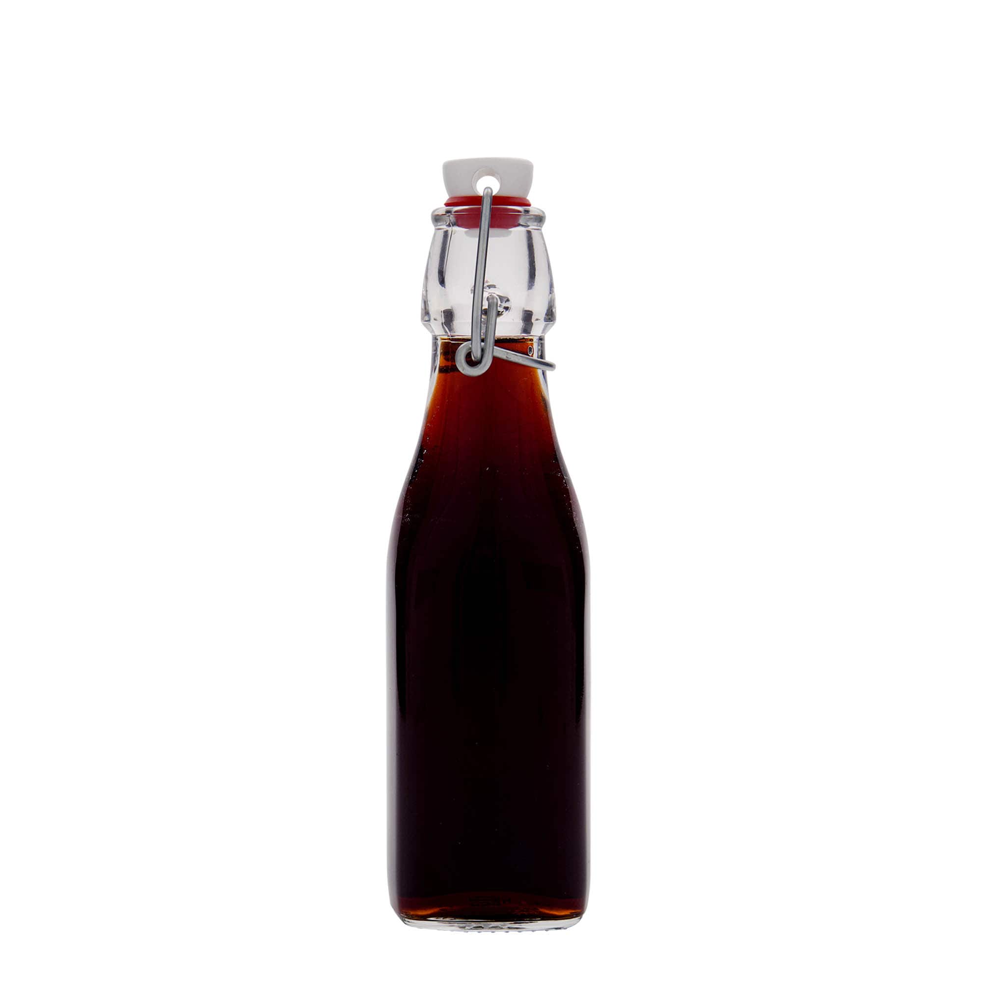 250 ml Bottiglia di vetro 'Swing', quadrata, imboccatura: tappo meccanico