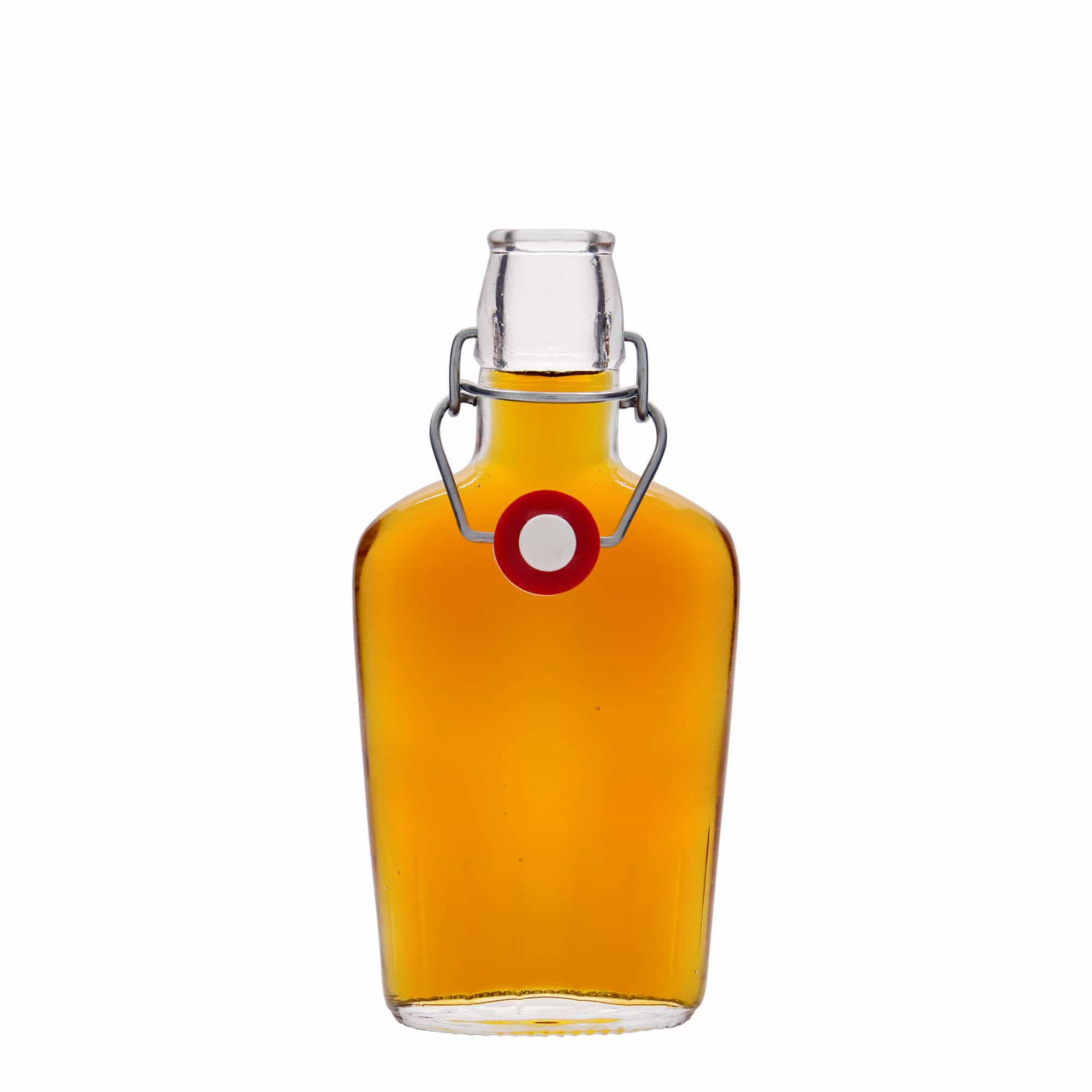 250 ml Bottiglia di vetro 'Fiaschetta', ovale, imboccatura: tappo meccanico