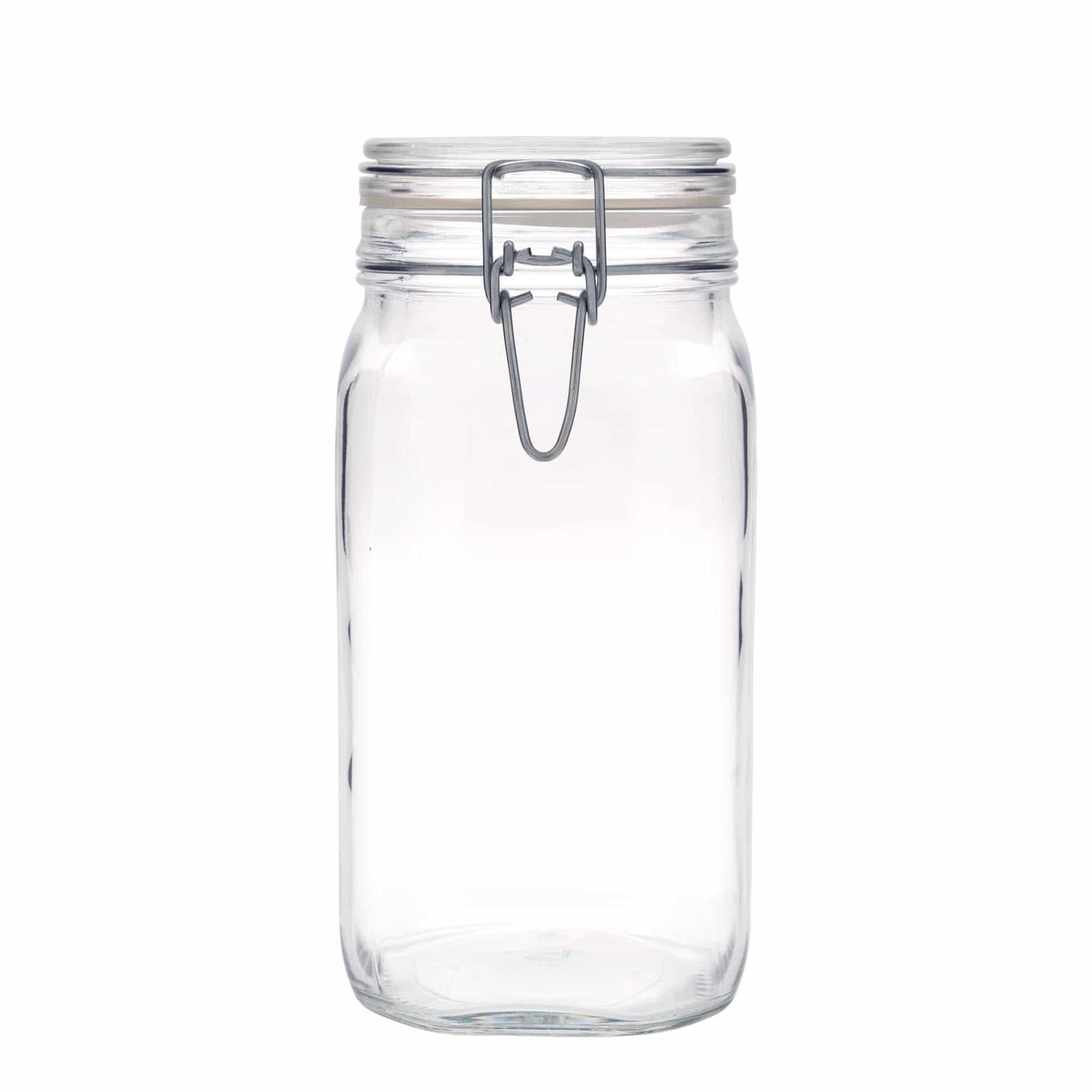 1500 ml Barattolo ermetico 'Fido', quadrato, vetro, imboccatura: chiusura meccanica 1500 ml Barattolo ermetico 'Fido', quadrato, vetro, imboccatura: chiusura meccanica