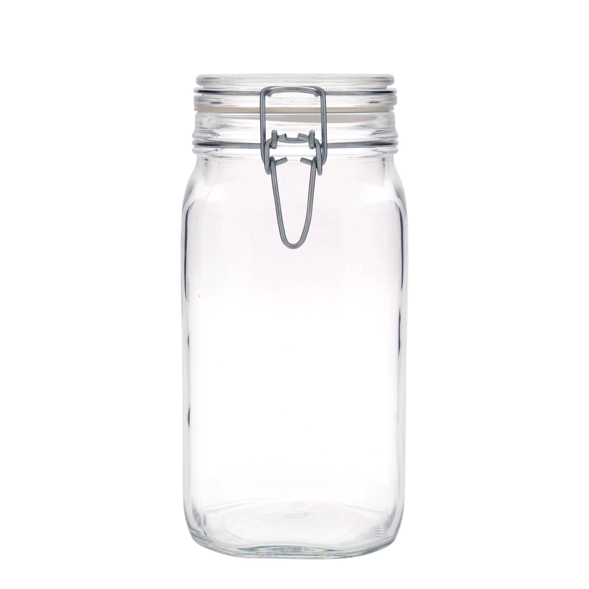 Barattolo in vetro con chiusura a filo 'Fido', quadrato, capacità 1.500 ml, apertura: chiusura a filo Barattolo in vetro con chiusura a filo 'Fido', quadrato, capacità 1.500 ml, apertura: chiusura a filo