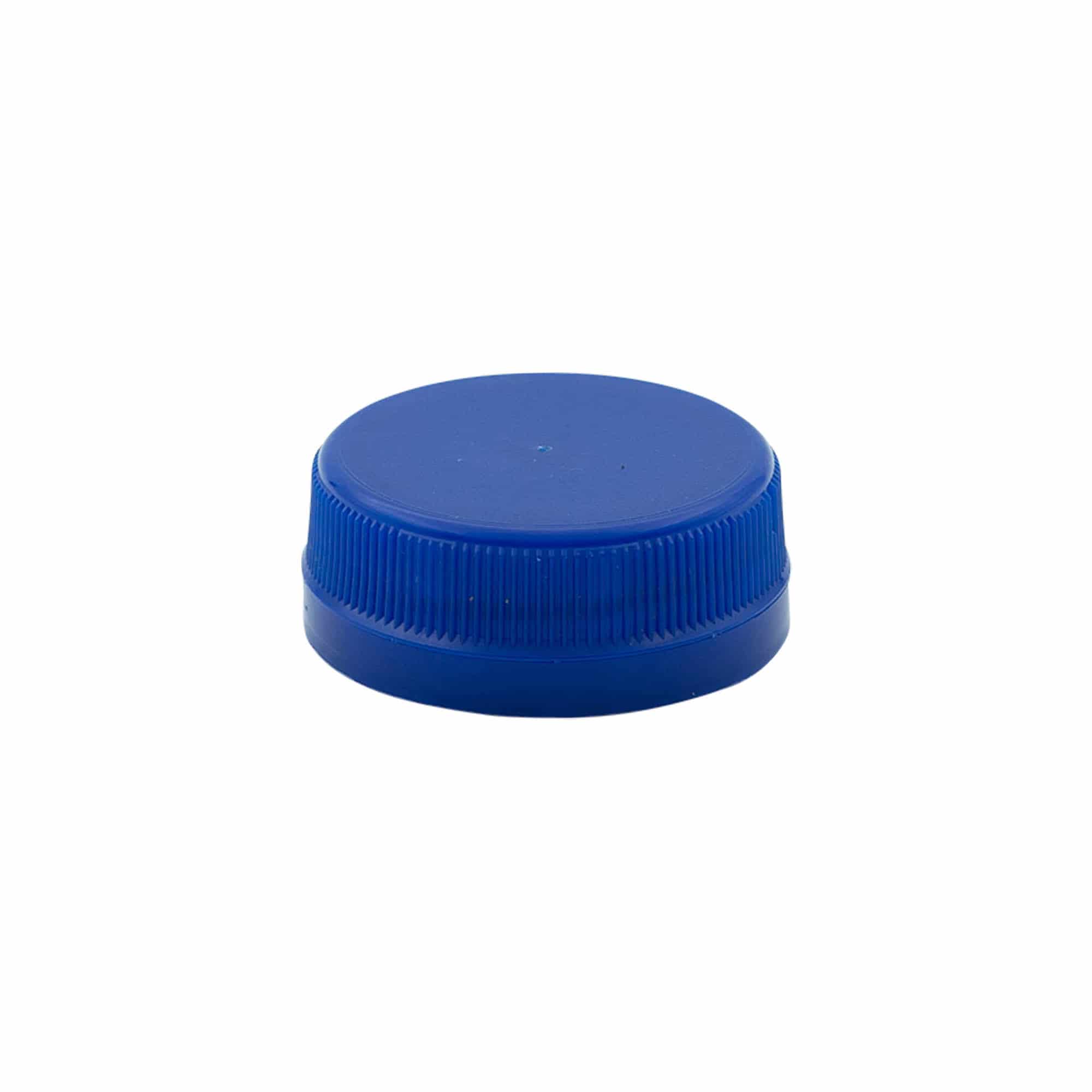 Tappo a vite a due filettature,, plastica PE, blu, per imboccatura: PET 38 mm