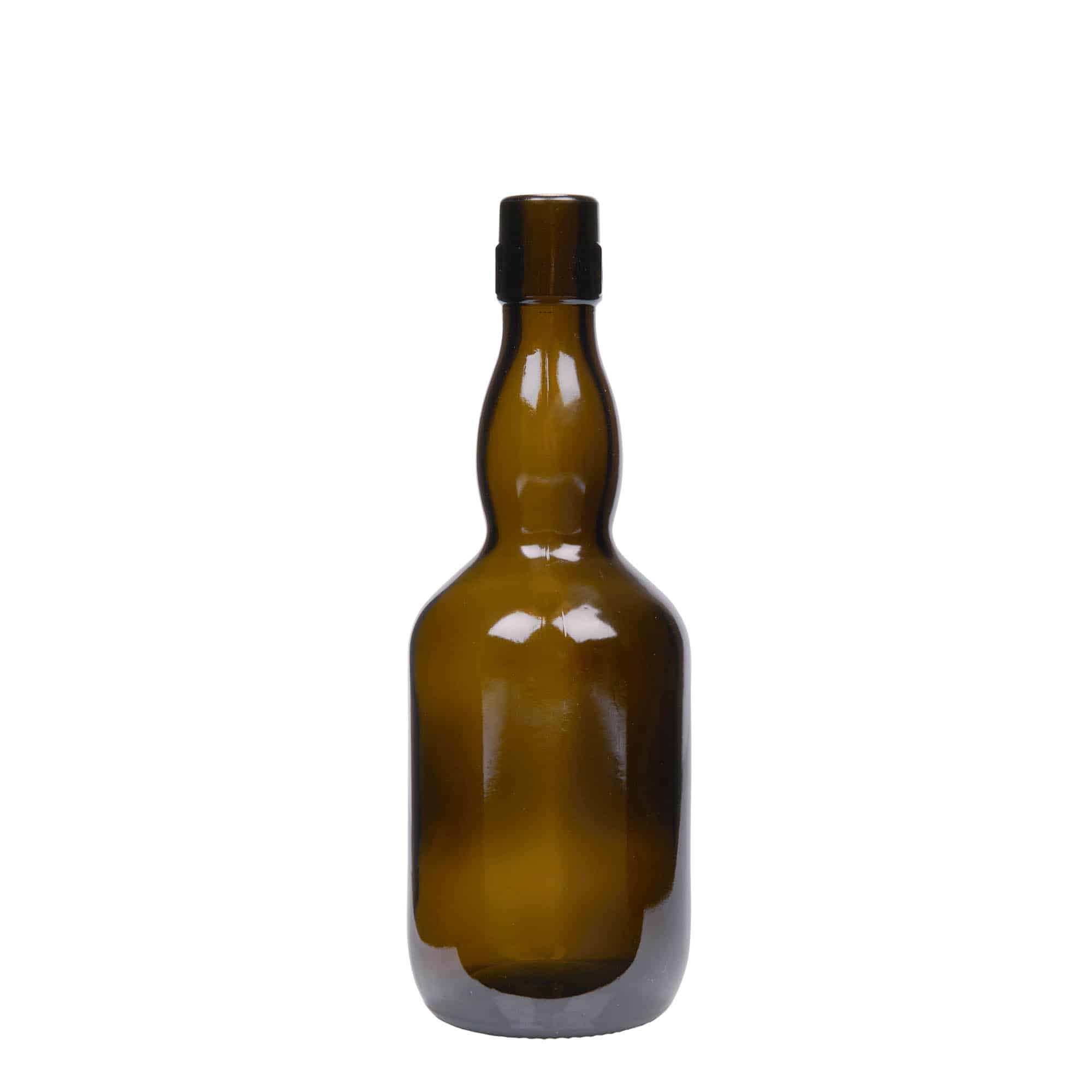 500 ml Bottiglia da birra a collo ondulato, vetro, verde antico, imboccatura: tappo meccanico 500 ml Bottiglia da birra a collo ondulato, vetro, verde antico, imboccatura: tappo meccanico