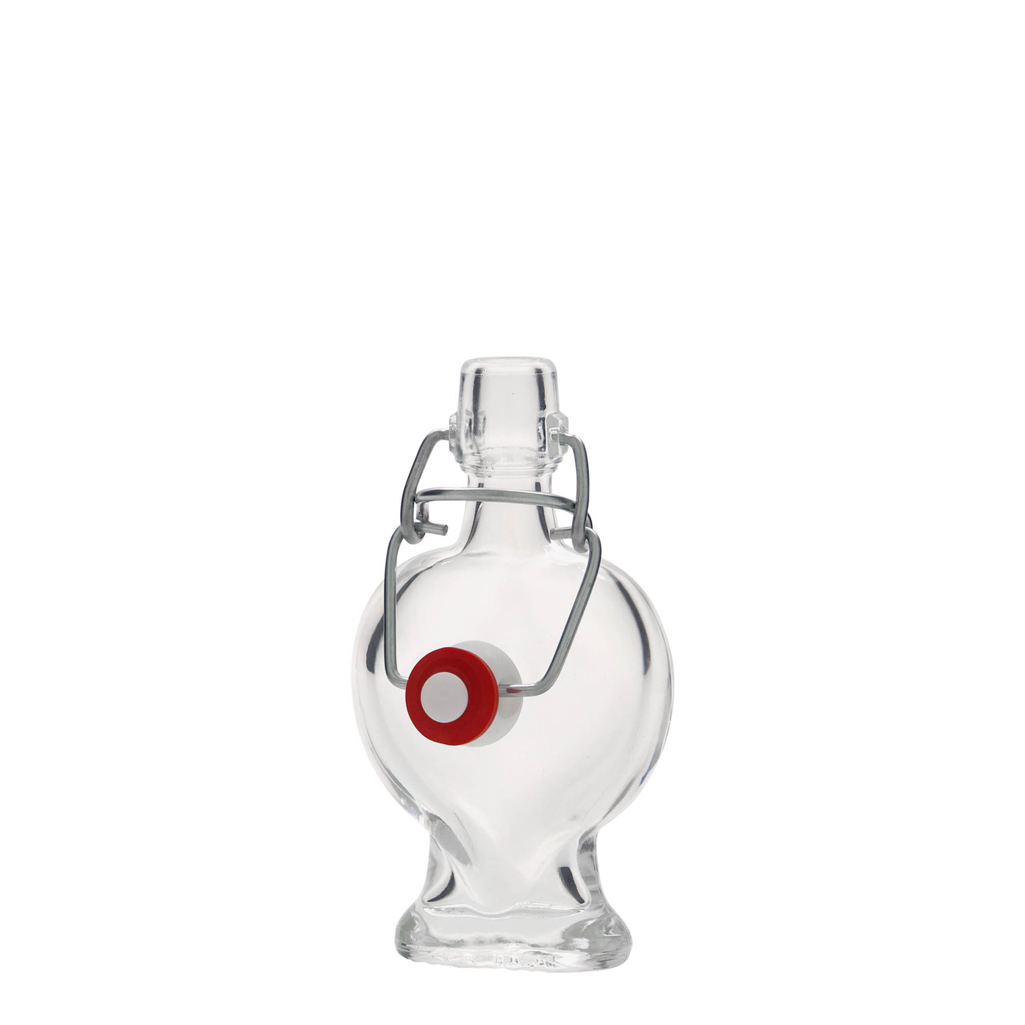 Bottiglia di vetro da 40 ml 'Cuore', bocca: chiusura a leva Bottiglia di vetro da 40 ml 'Cuore', bocca: chiusura a leva