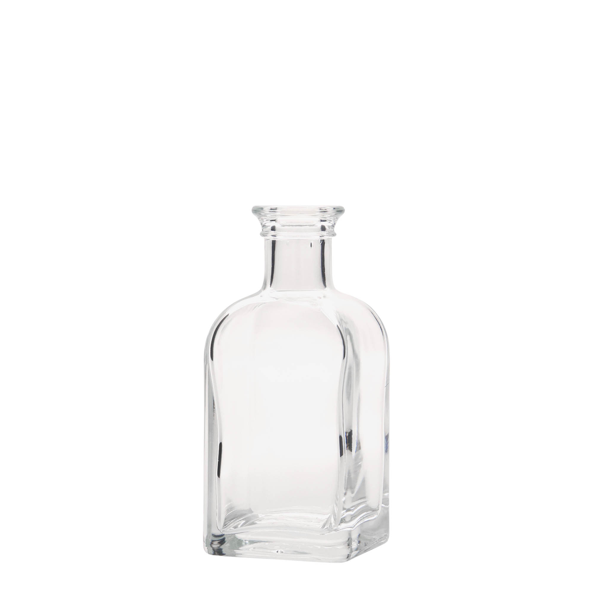 Bottiglia di vetro da 100 ml Apotheker Carré, quadrata, bocca: tappo di sughero Bottiglia di vetro da 100 ml Apotheker Carré, quadrata, bocca: tappo di sughero
