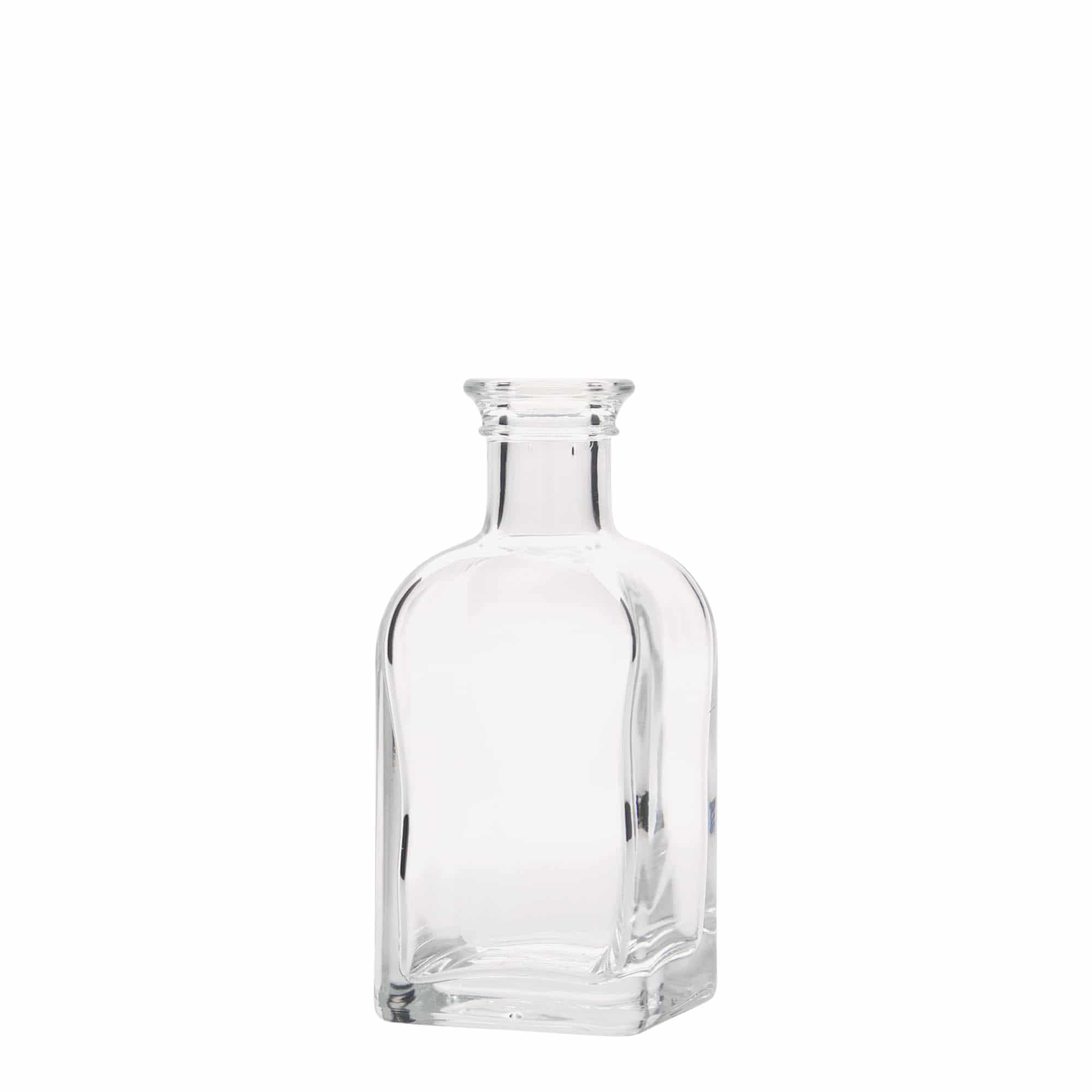 Bottiglia di vetro da 100 ml Apotheker Carré, quadrata, bocca: tappo di sughero