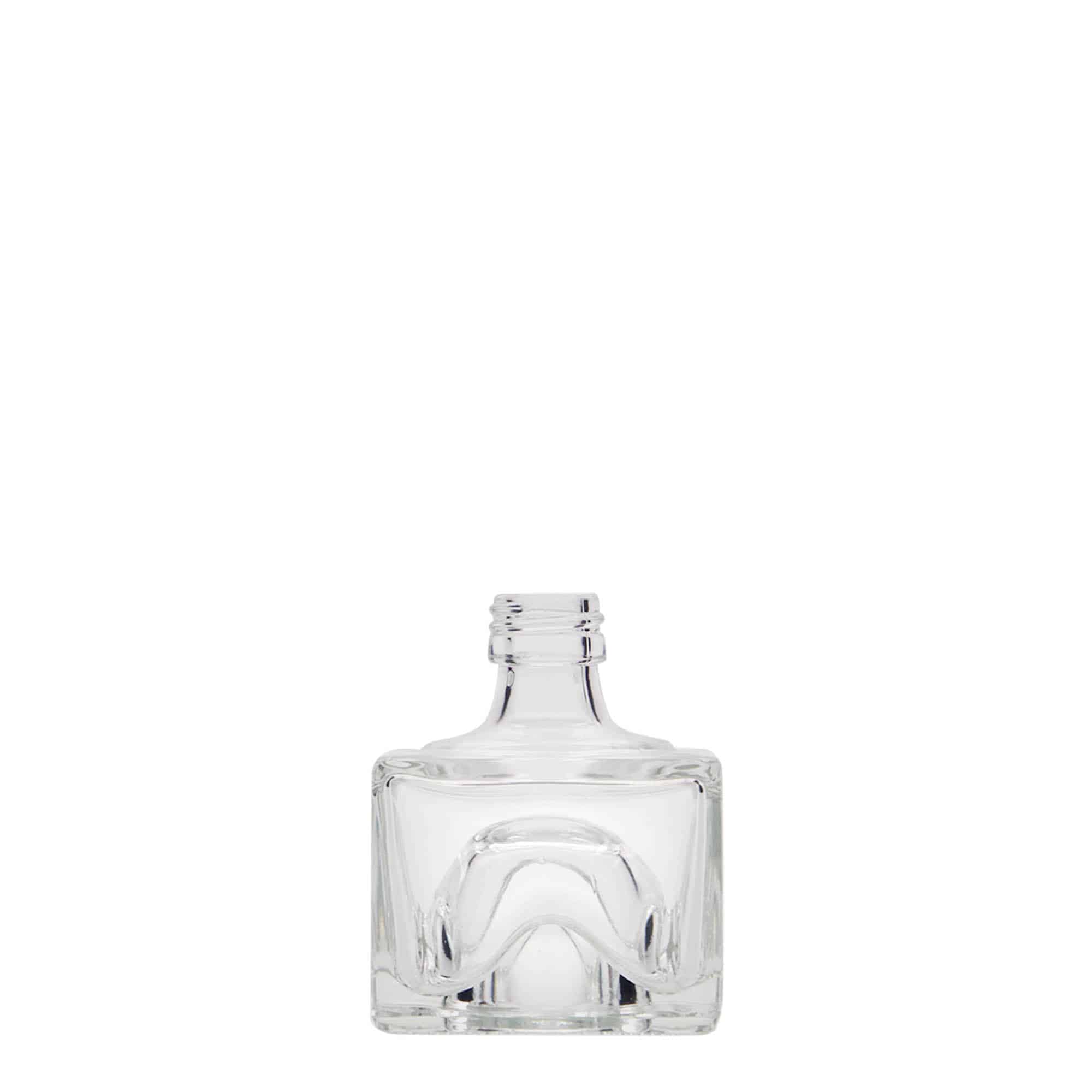 40 ml Bottiglia di vetro 'Cocolores', quadrata, imboccatura: PP 18 40 ml Bottiglia di vetro 'Cocolores', quadrata, imboccatura: PP 18