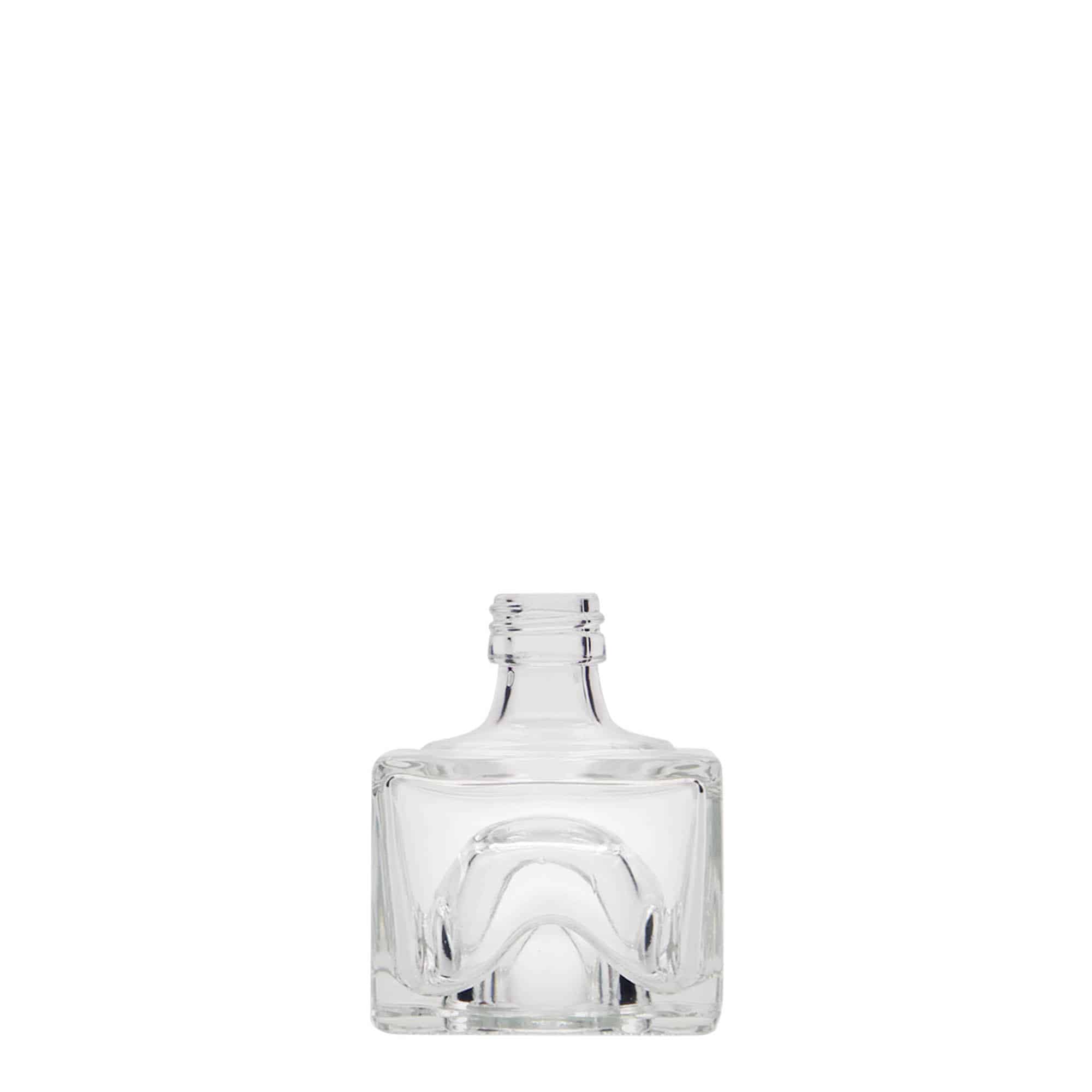 Bottiglia di vetro da 40 ml 'Cocolores', quadrata, bocca: PP 18 Bottiglia di vetro da 40 ml 'Cocolores', quadrata, bocca: PP 18