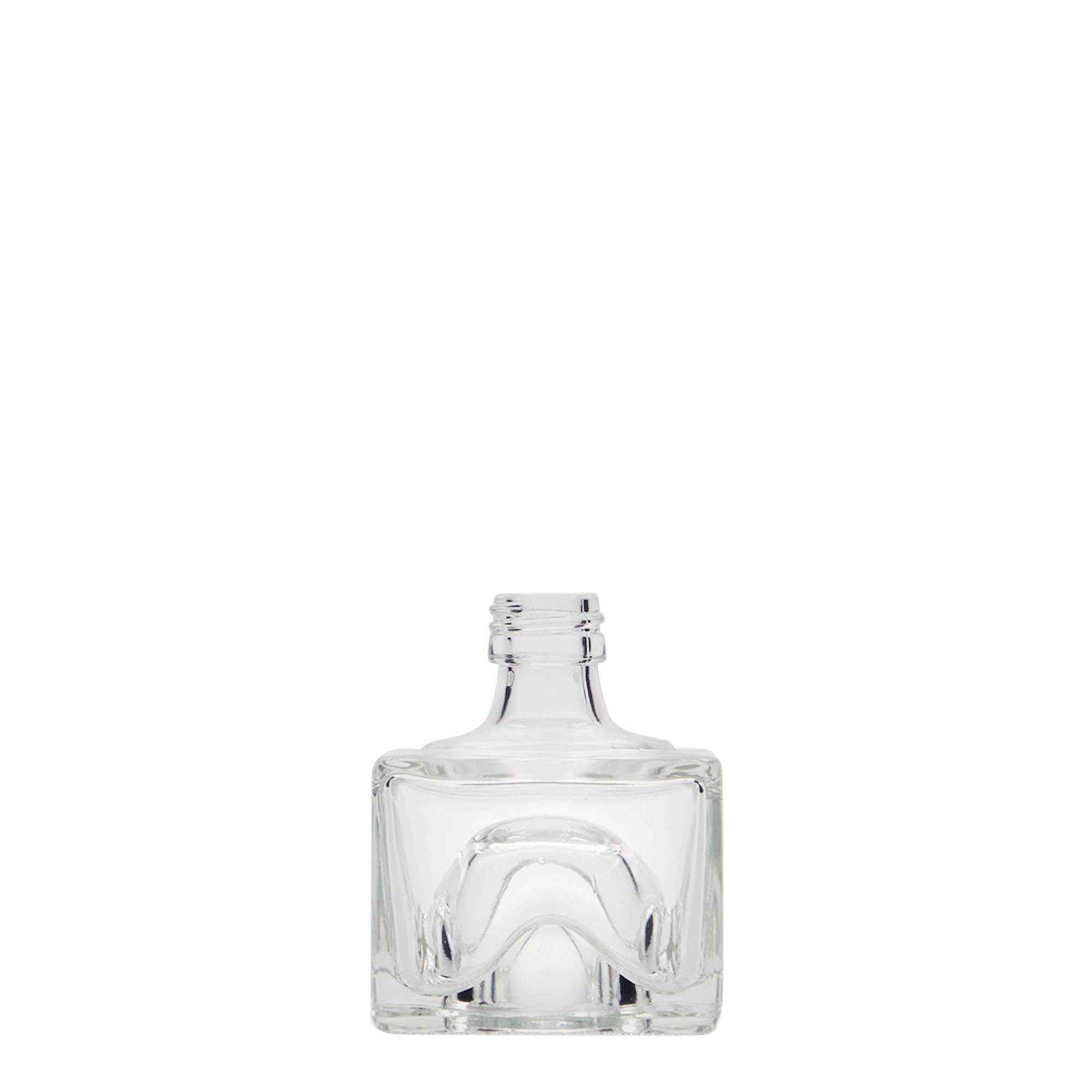 Bottiglia di vetro da 40 ml 'Cocolores', quadrata, bocca: PP 18 Bottiglia di vetro da 40 ml 'Cocolores', quadrata, bocca: PP 18