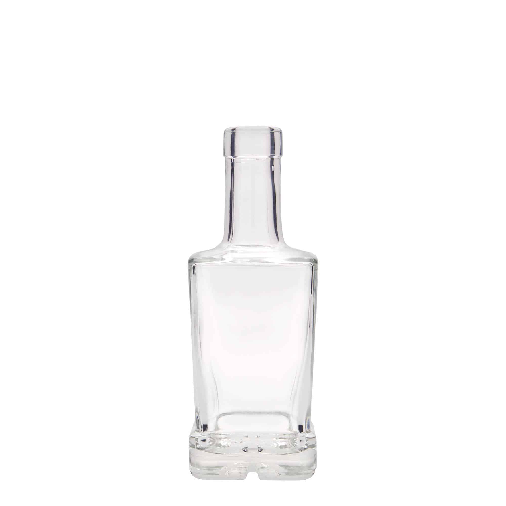 250 ml Bottiglia di vetro 'Rene', quadrata, vetro, imboccatura: fascetta 250 ml Bottiglia di vetro 'Rene', quadrata, vetro, imboccatura: fascetta