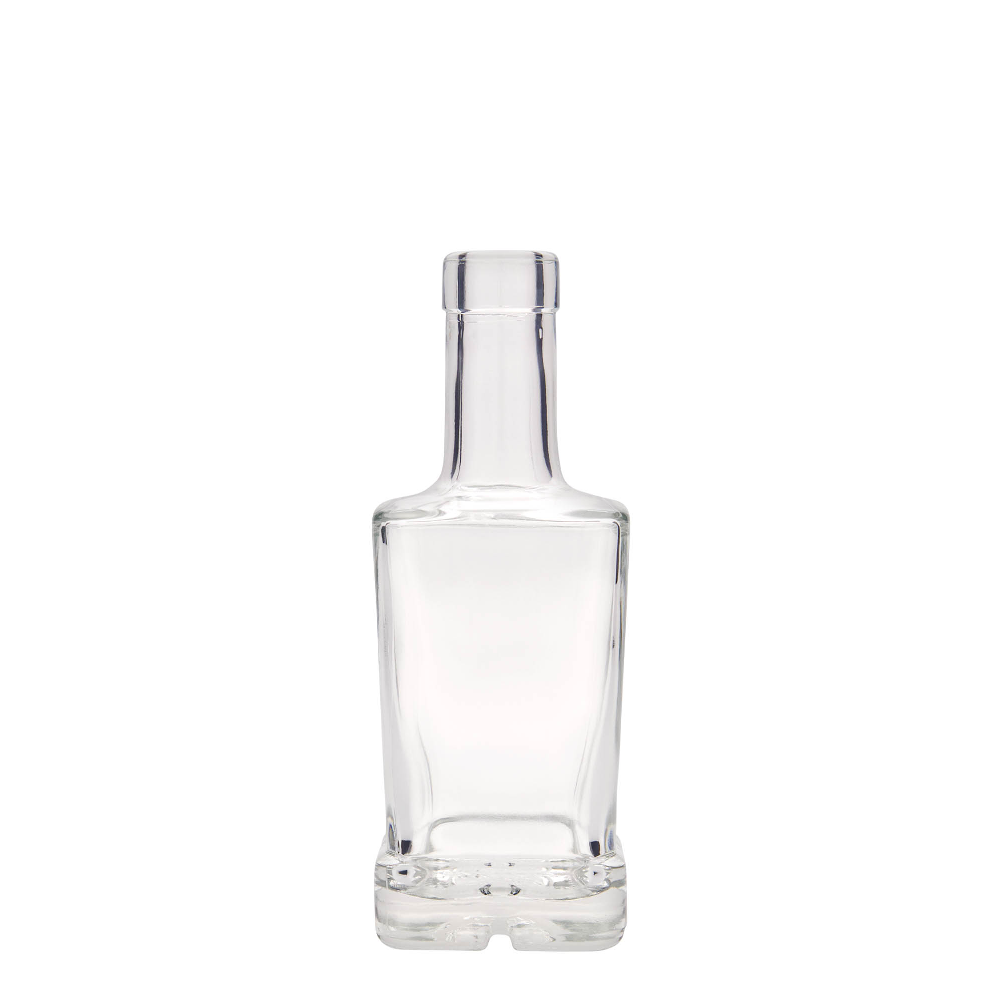 Bottiglia di vetro da 250 ml 'Rene', quadrata, bocca: sughero Bottiglia di vetro da 250 ml 'Rene', quadrata, bocca: sughero