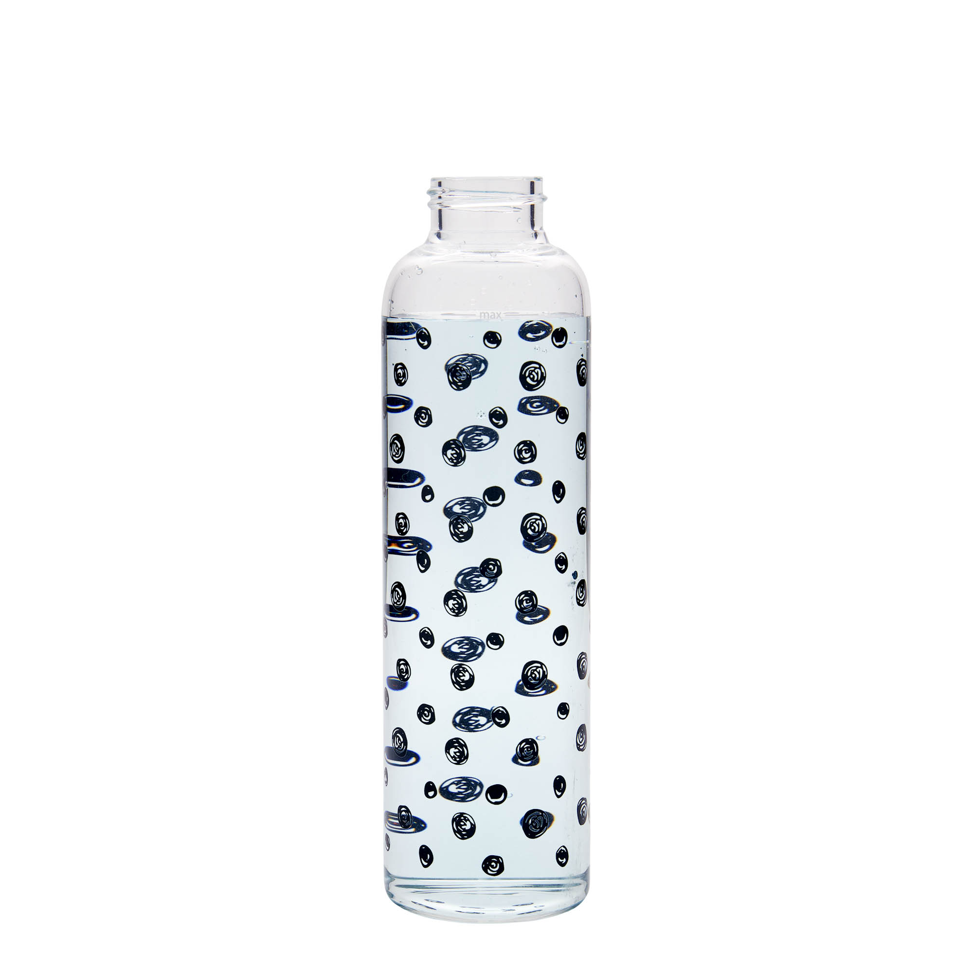500 ml Borraccia 'Perseus', motivo: Pois neri, vetro, imboccatura: a vite