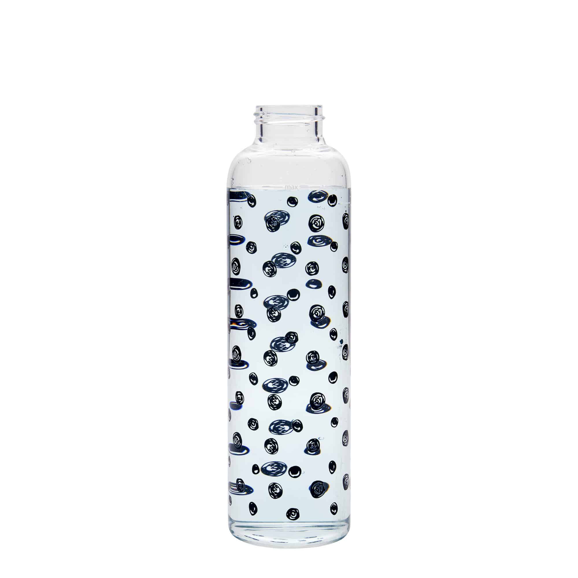 500 ml Borraccia 'Perseus', motivo: Pois neri, vetro, imboccatura: a vite