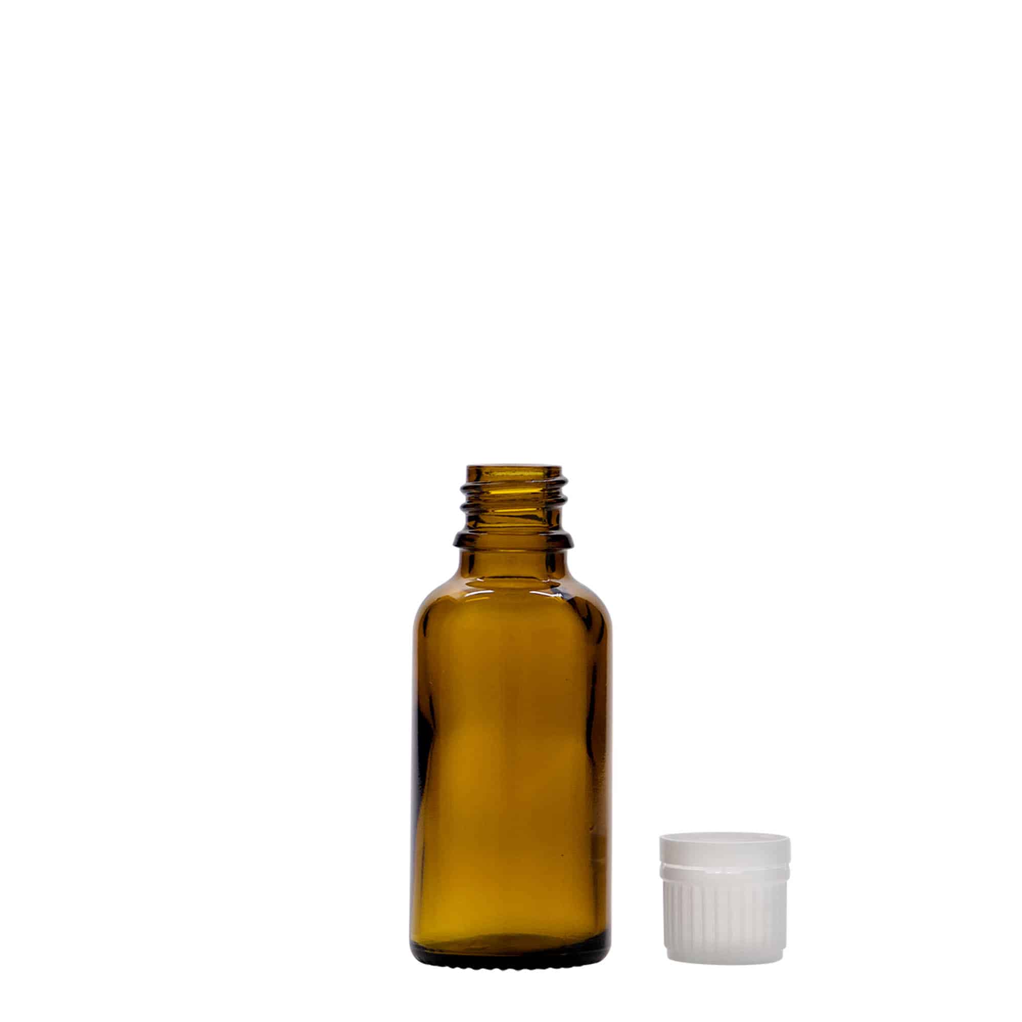 30 ml Boccetta di vetro, marrone, imboccatura: DIN 18