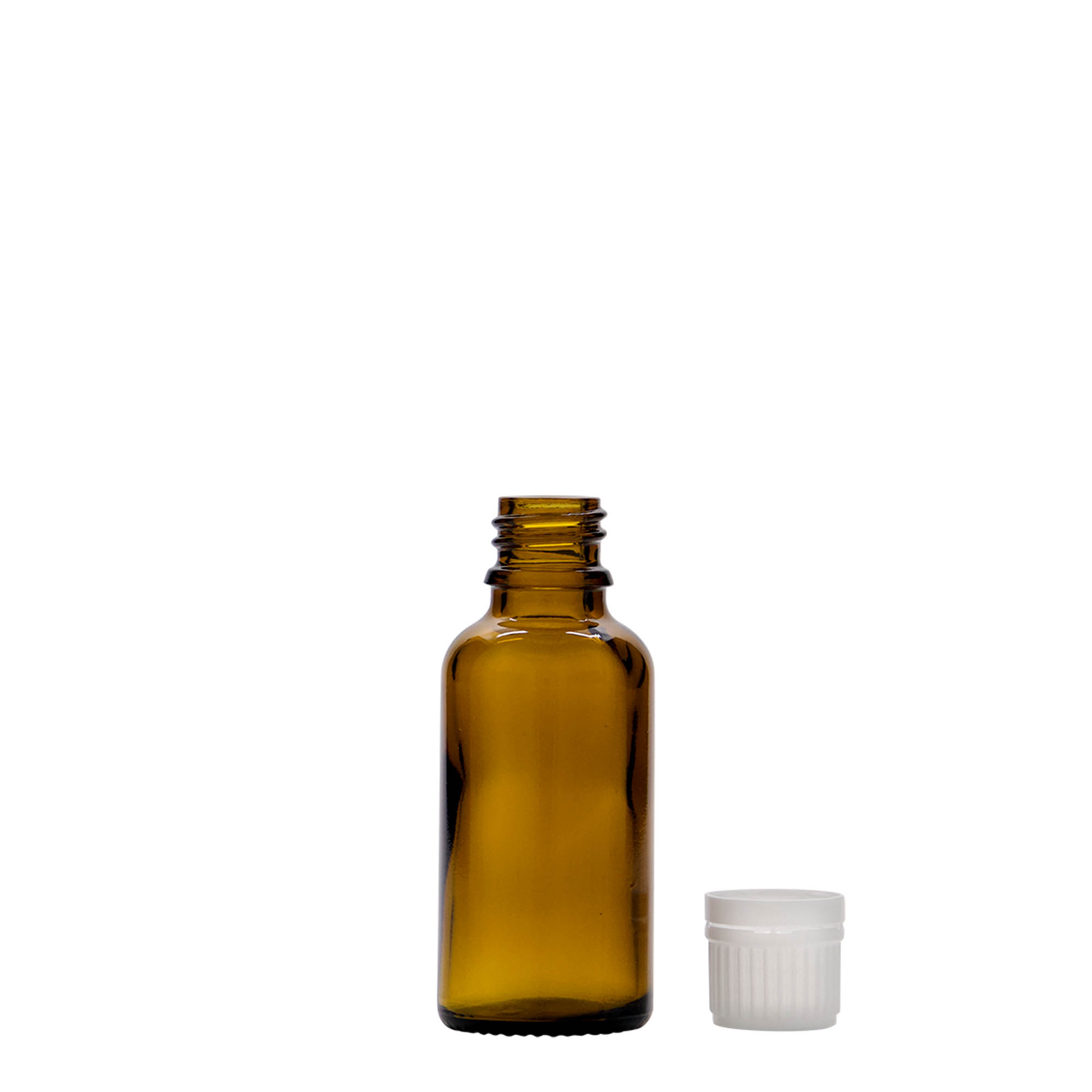30 ml flacone medicinale, vetro, marrone, bocca: DIN 18