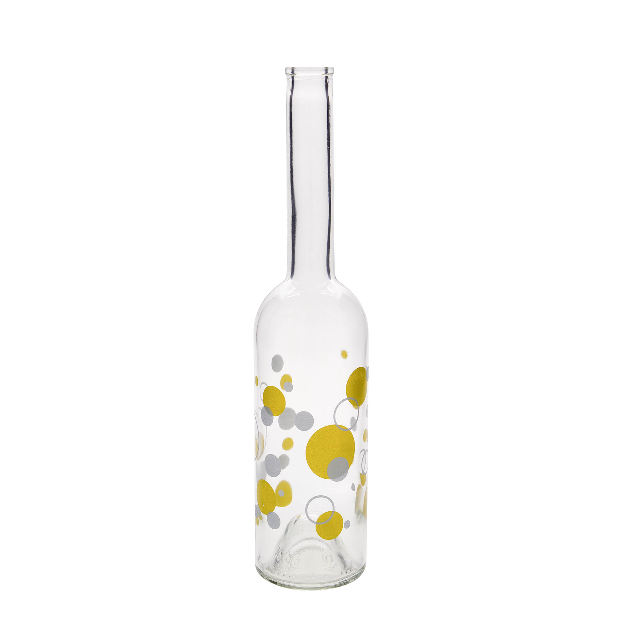 Bottiglia di vetro da 500 ml 'Opera', motivo: punti, bocca: tappo di sughero Bottiglia di vetro da 500 ml 'Opera', motivo: punti, bocca: tappo di sughero