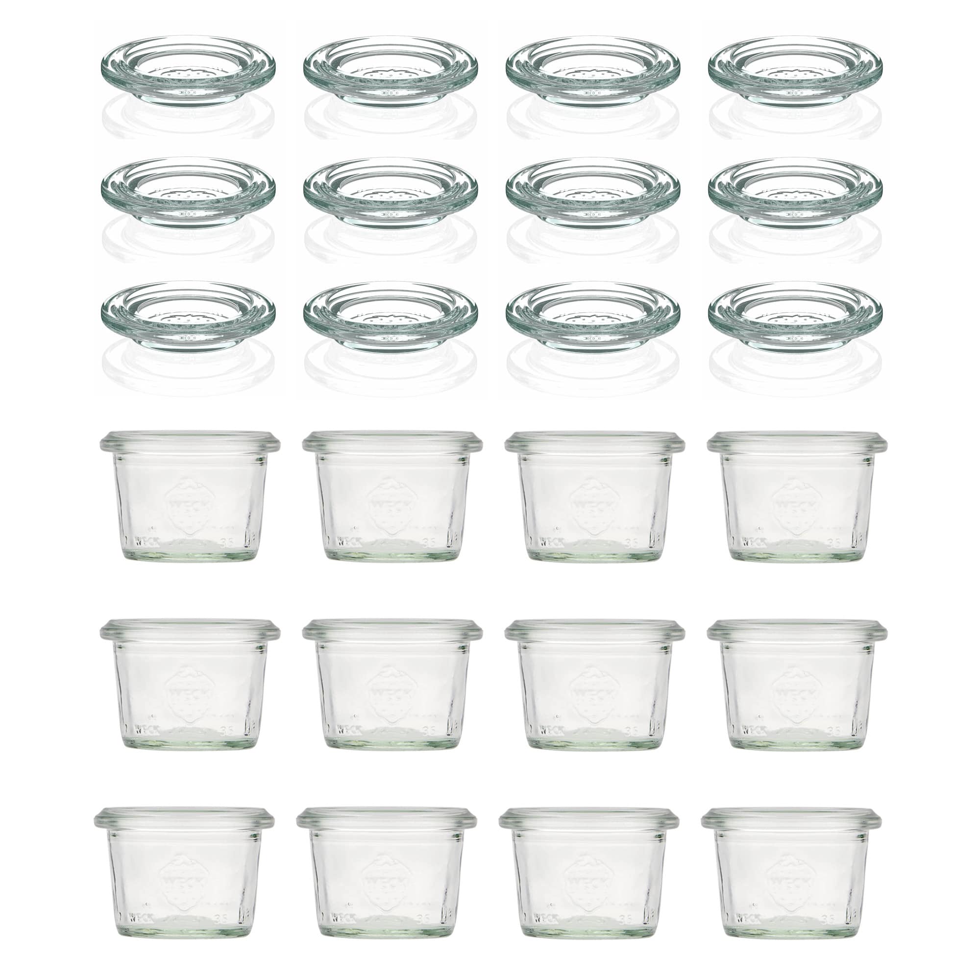 12x 35 ml vaso WECK a bocca larga con coperchio in vetro RR 40