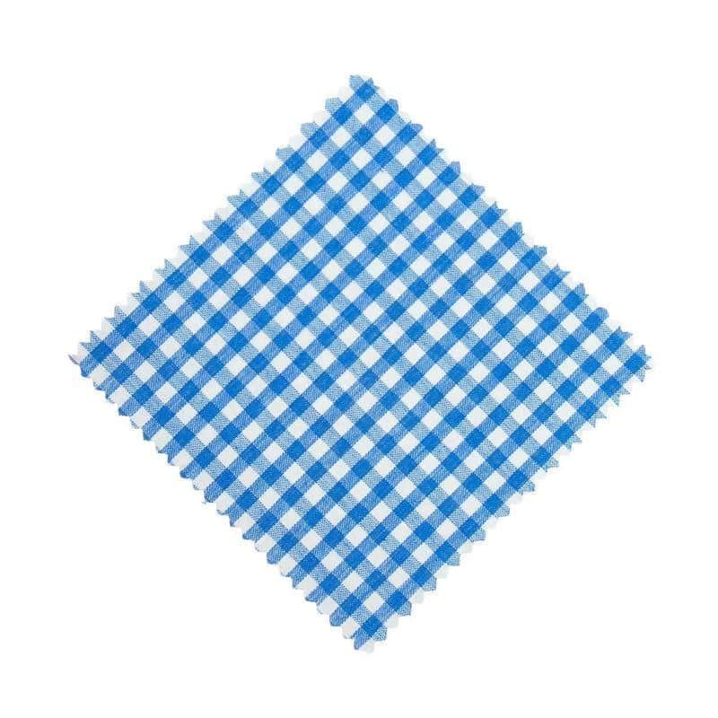 Copri vasetti in stoffa a quadretti 12x12, quadrati, tessuto, petrolio, imboccatura: TO38-TO53 Copri vasetti in stoffa a quadretti 12x12, quadrati, tessuto, petrolio, imboccatura: TO38-TO53