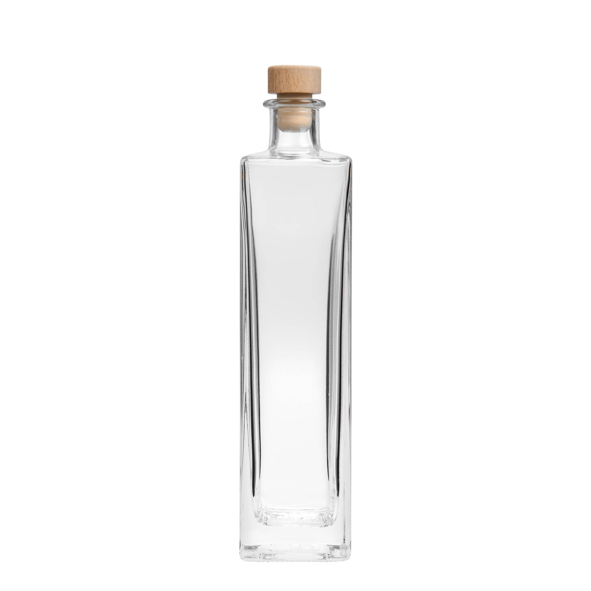 Bottiglia di vetro da 500 ml 'Rafaello', quadrata, bocca: sughero
