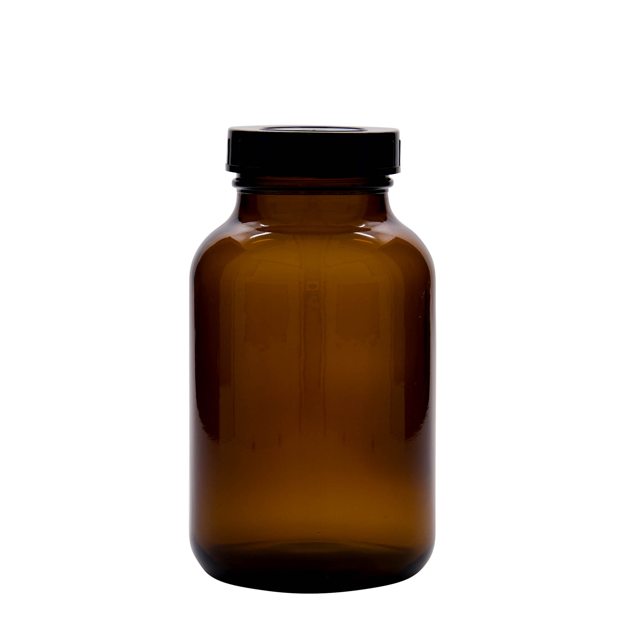 1.000 ml Vetro a bocca larga, marrone, bocca: DIN 68