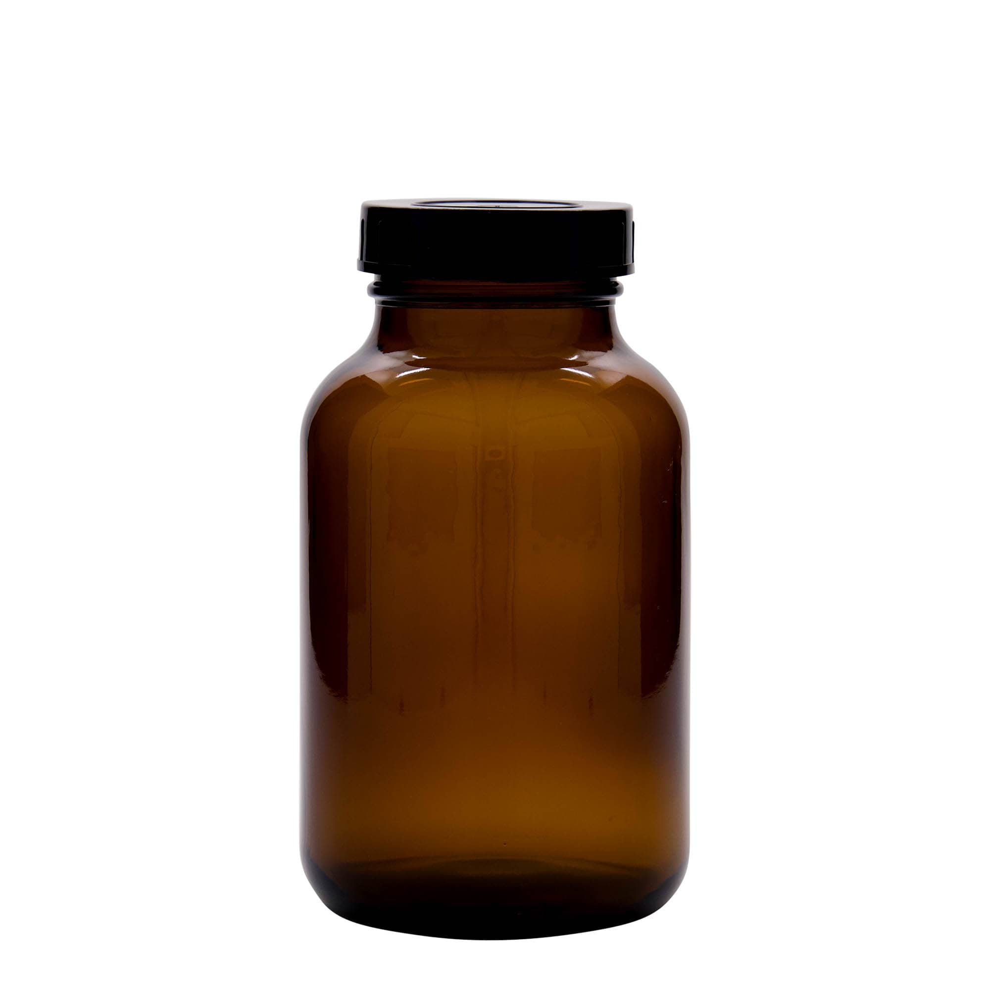 1.000 ml Vetro a bocca larga, marrone, bocca: DIN 68