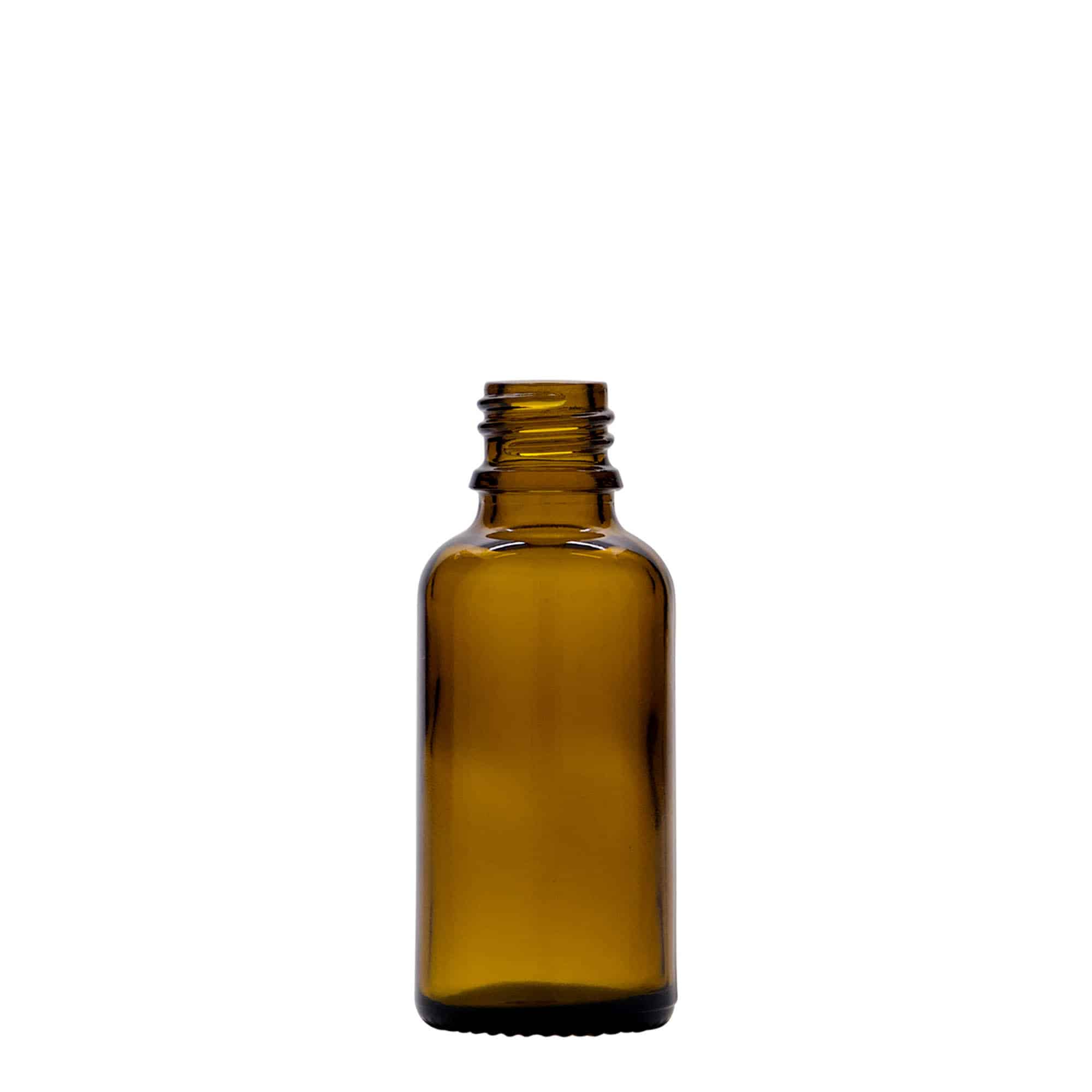 30 ml Flacone farmaceutico con dispenser a pompa, vetro, marrone, imboccatura: DIN 18